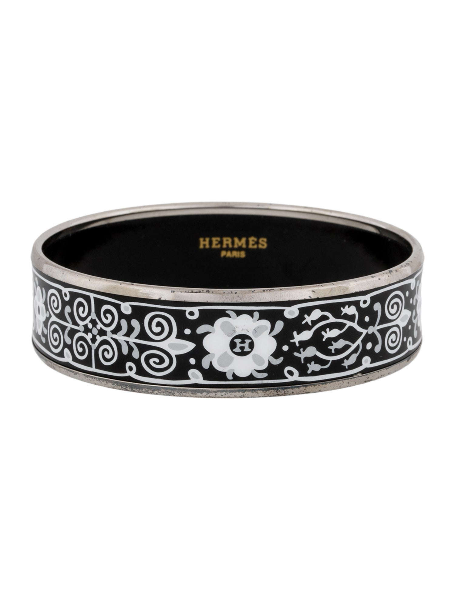 Hermès Wide Enamel Bangle Bracelet