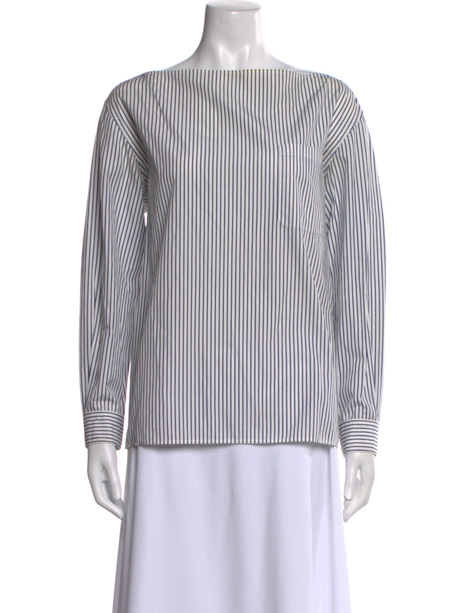 Hermès Striped Bateau Neckline Blouse