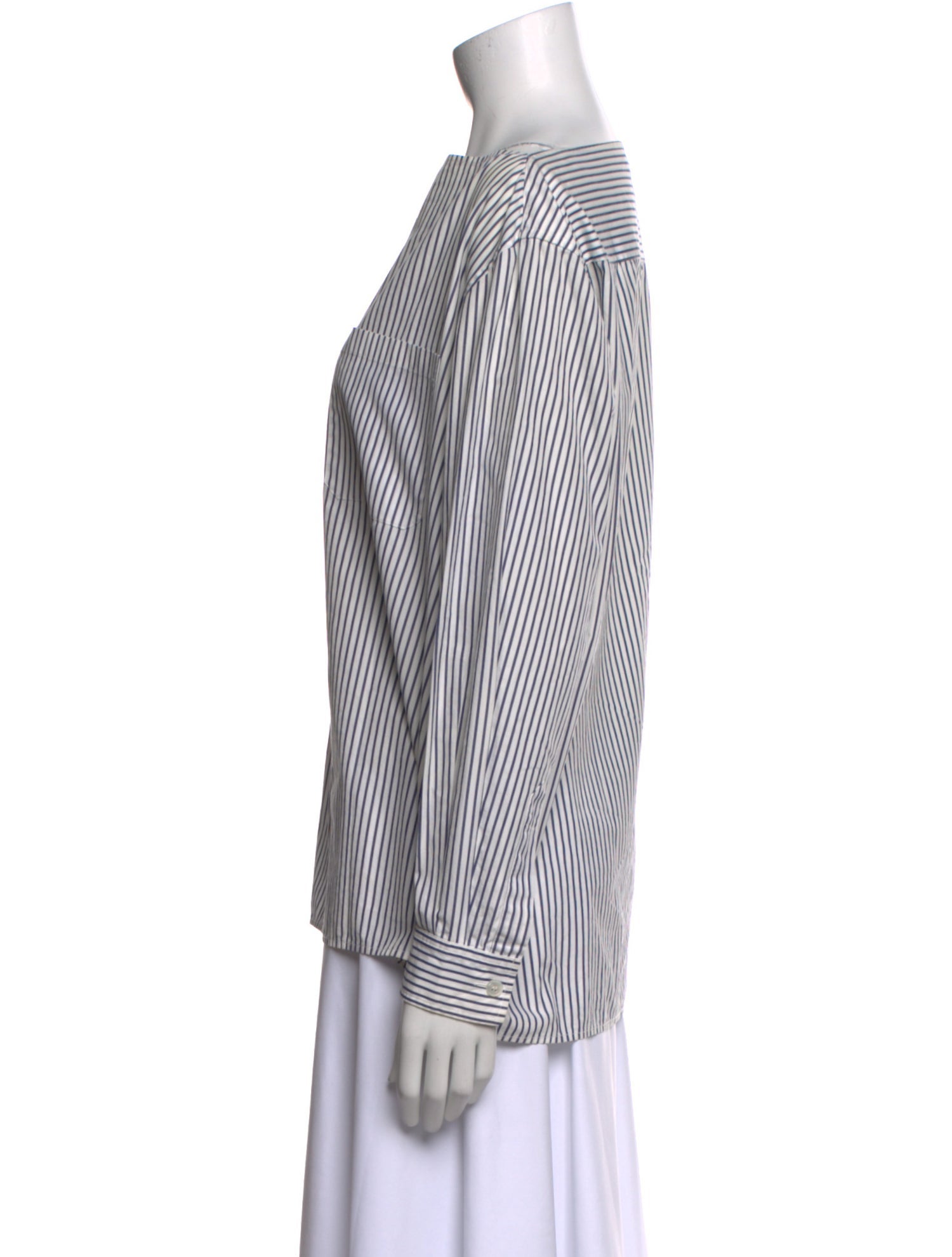 Hermès Striped Bateau Neckline Blouse