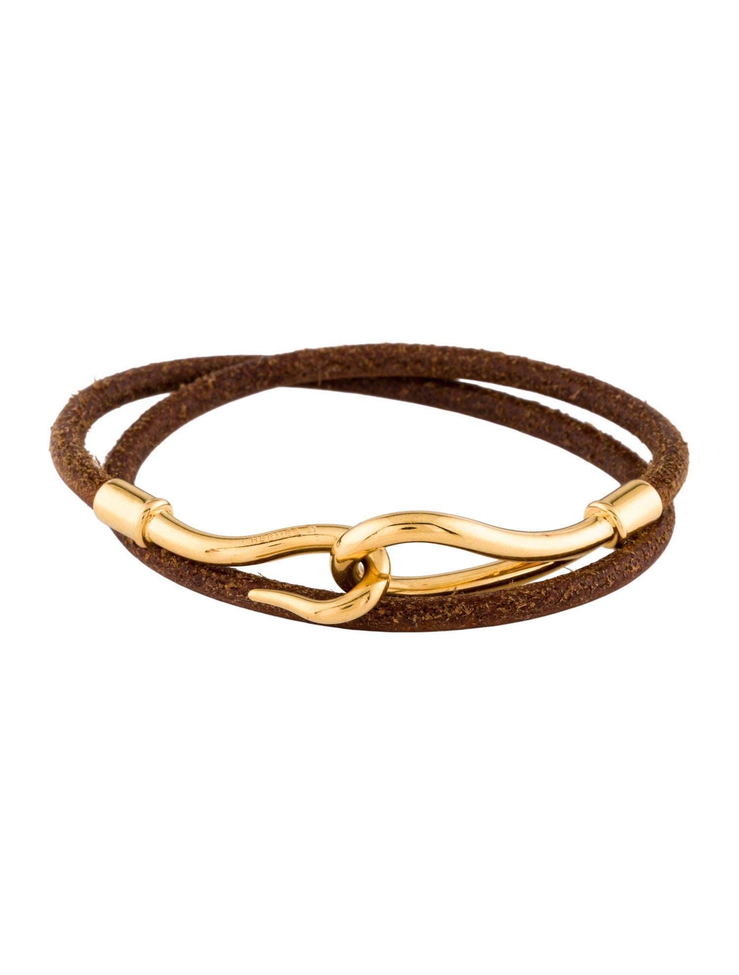 Hermès Leather Jumbo Hook Double Tour Bracelet