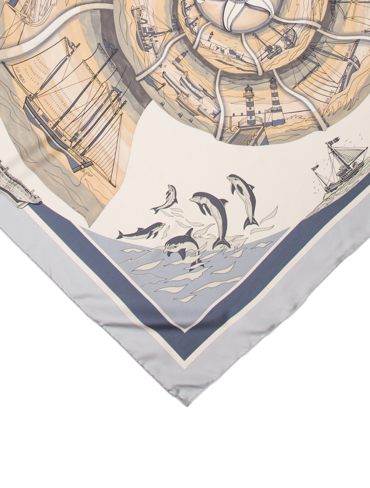 Hermès Compagnons de Mer Silk Scarf
