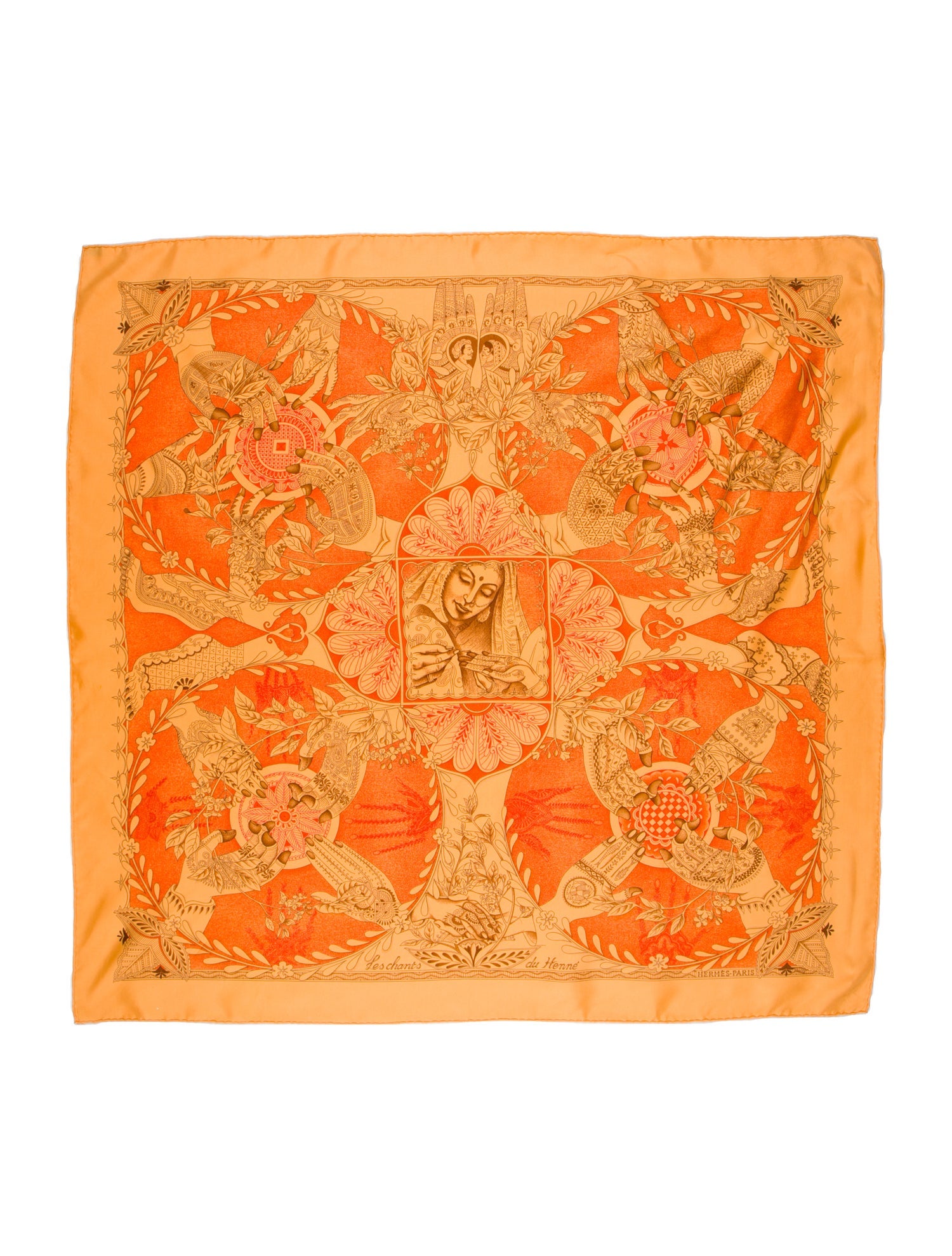 Hermès Les Chants du Henné Silk Scarf