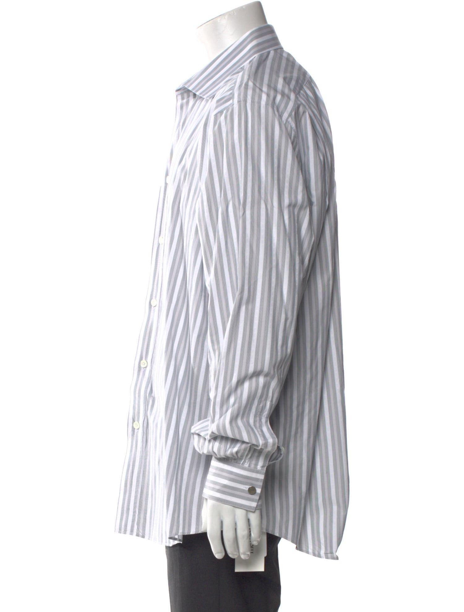 Hermès Striped Long Sleeve Dress Shirt