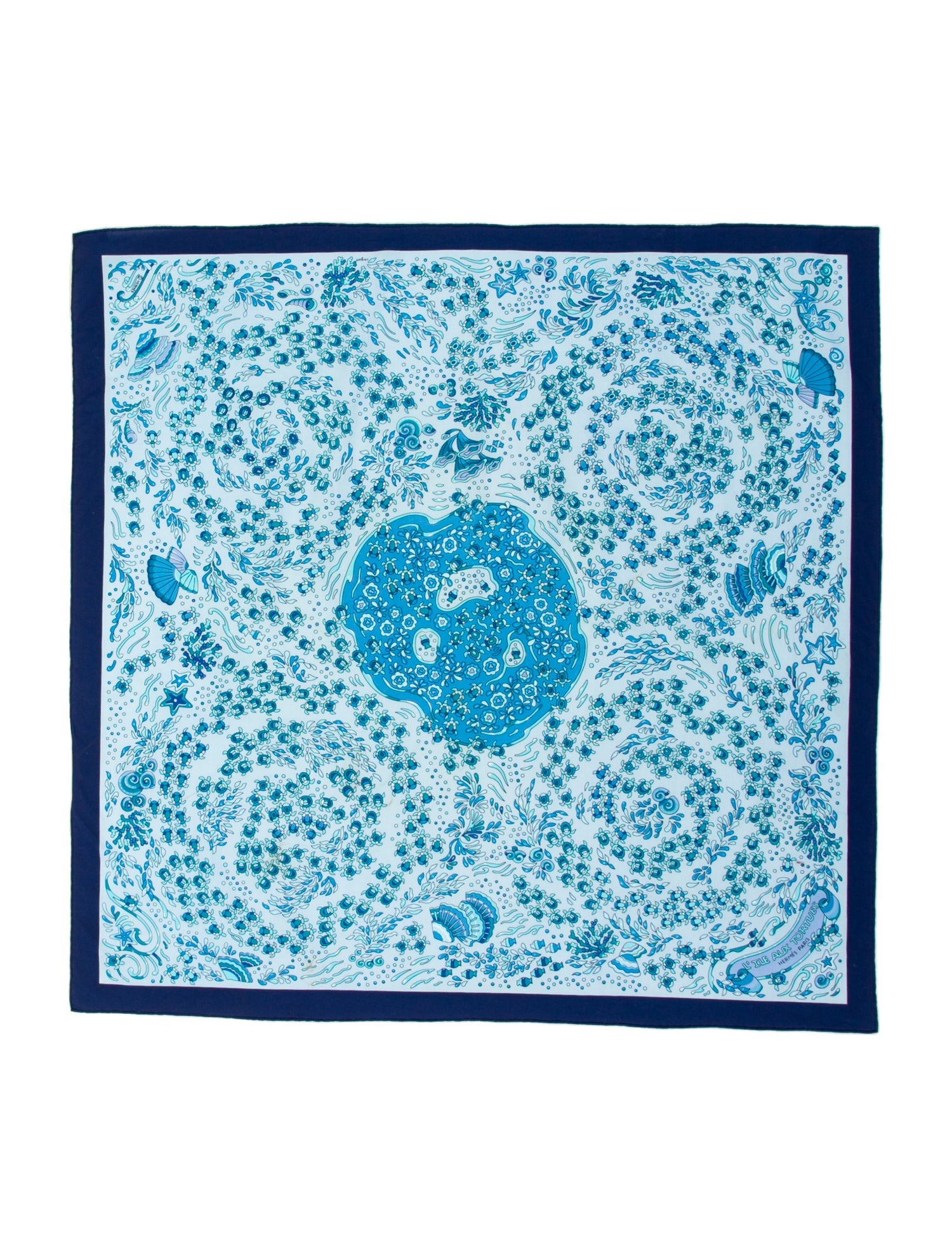 Hermès L'Ile aux Tortues Silk Scarf