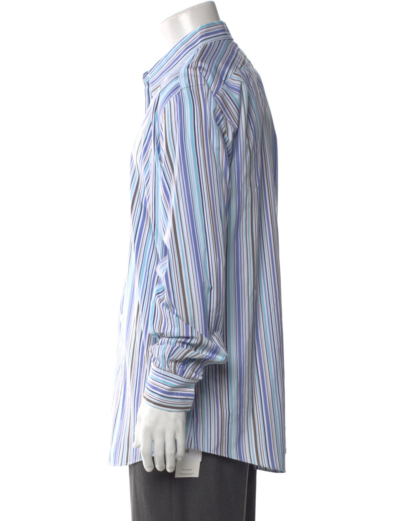 Hermès Striped Long Sleeve Dress Shirt