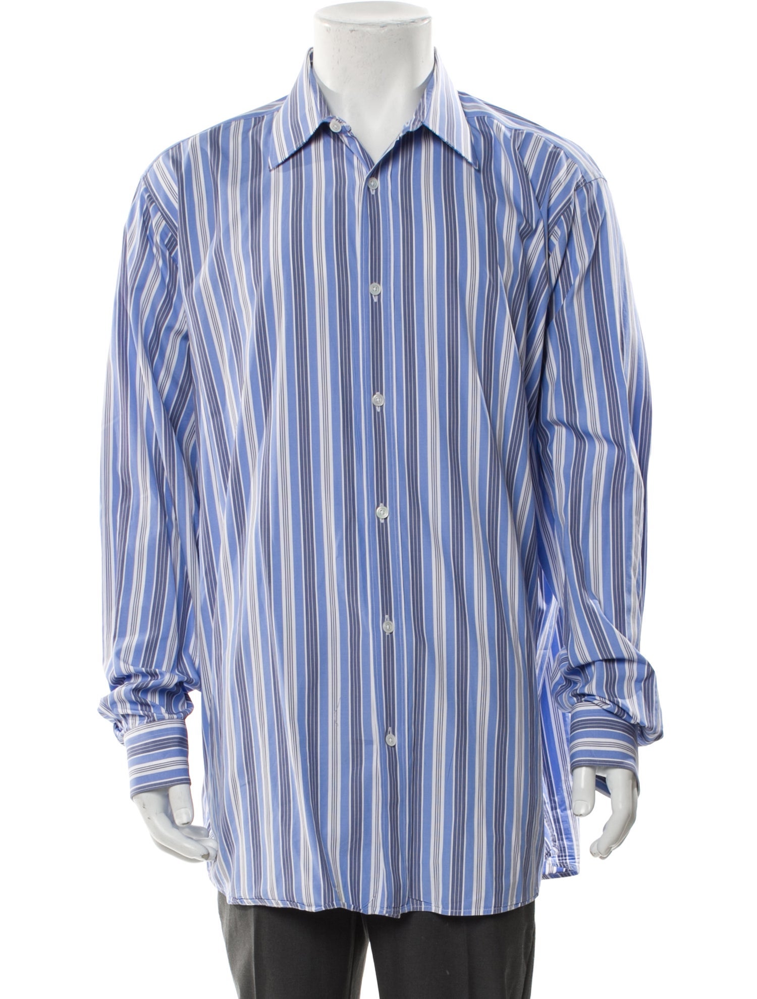 Hermès Striped Long Sleeve Dress Shirt