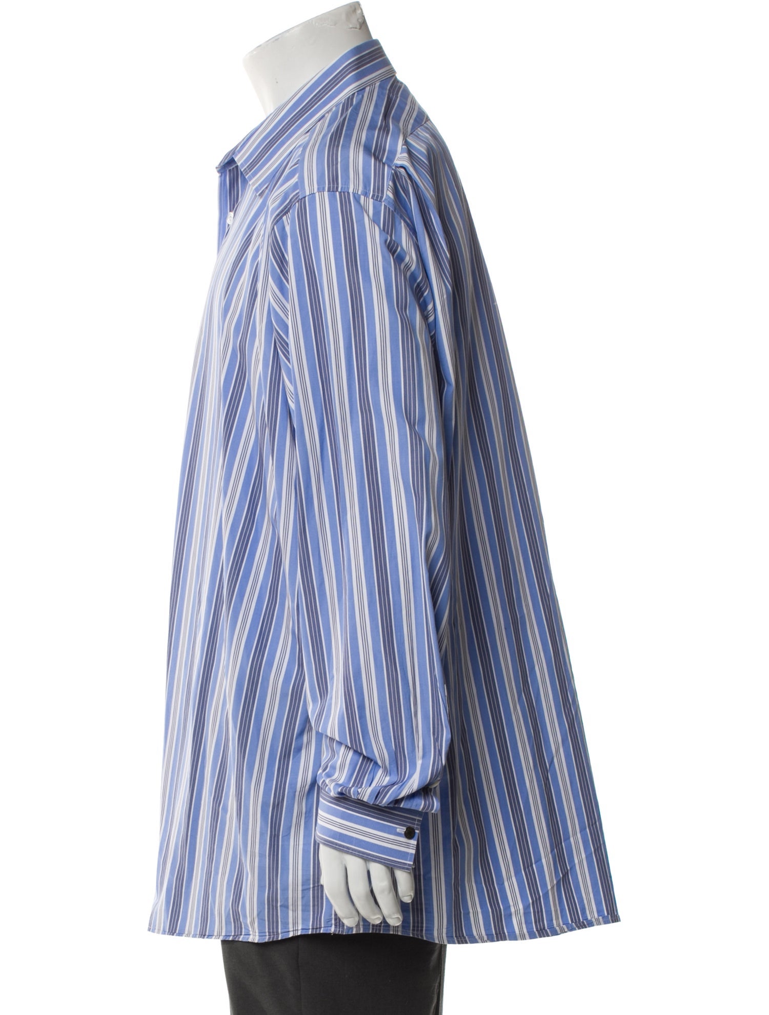 Hermès Striped Long Sleeve Dress Shirt