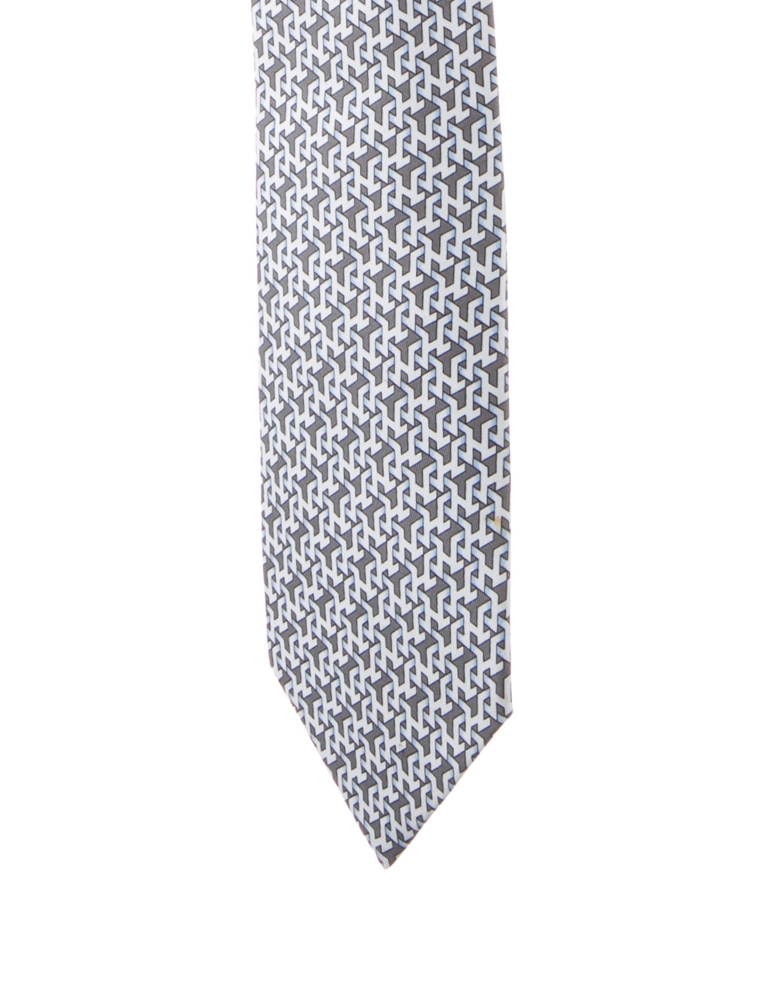 Hermès Pattern Print Silk Tie
