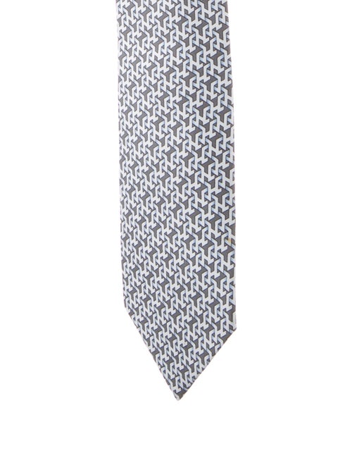 Hermès Pattern Print Silk Tie