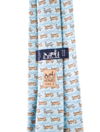 Hermès Pattern Print Silk Tie