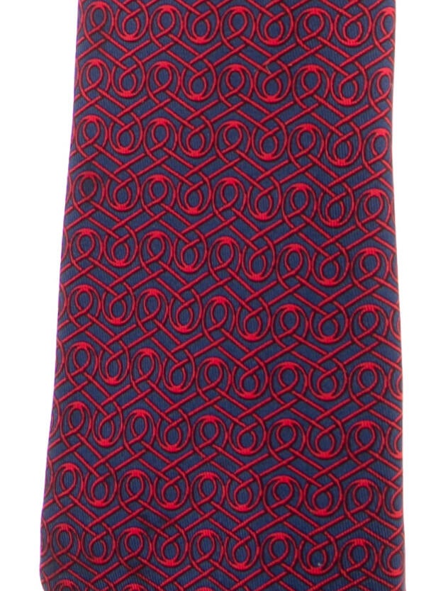 Hermès Pattern Print Silk Tie