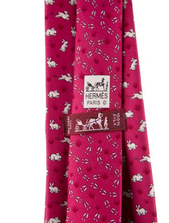 Hermès Pattern Print Silk Tie