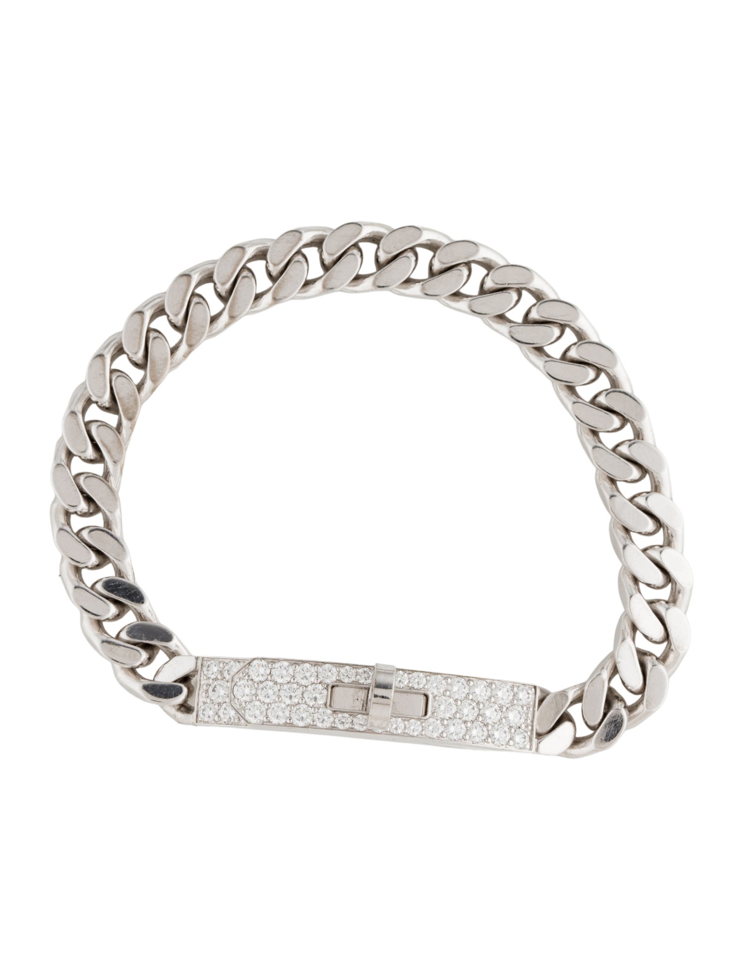 Hermès 2023 18K Diamond Very Small Kelly Gourmette Bracelet