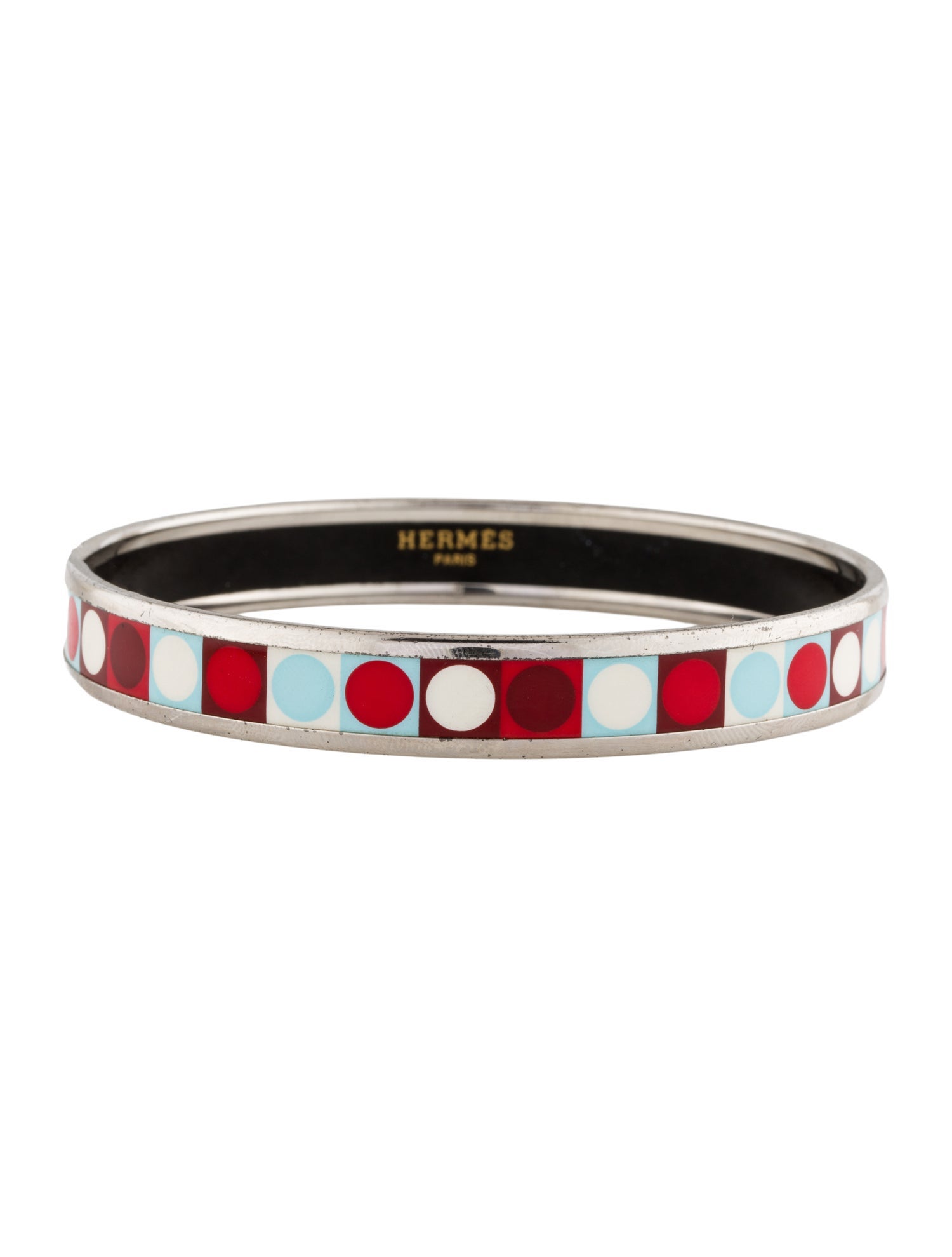 Hermès Narrow Enamel Bangle Bracelet