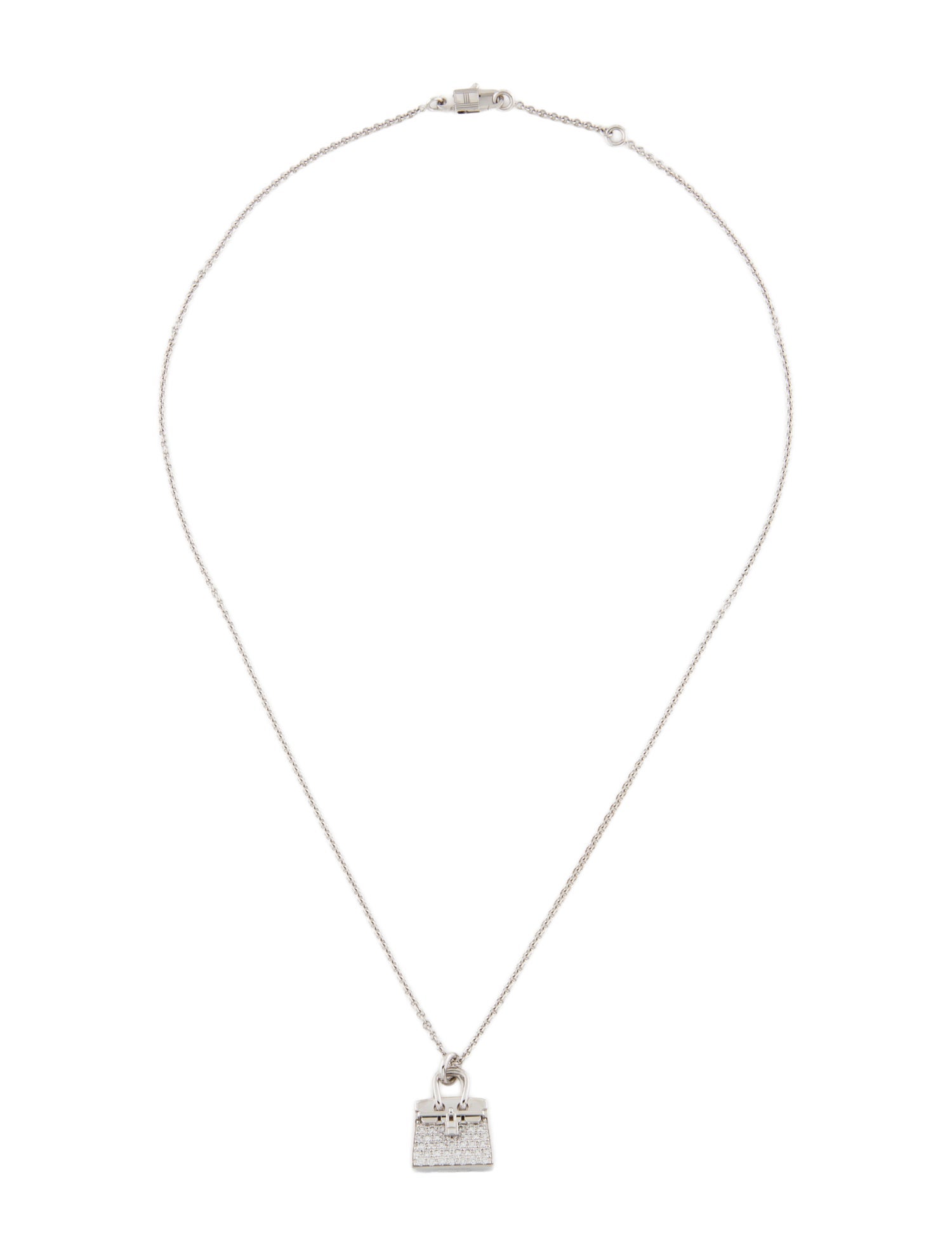 Hermès 18K Diamond Amulettes Birkin Pendant Necklace