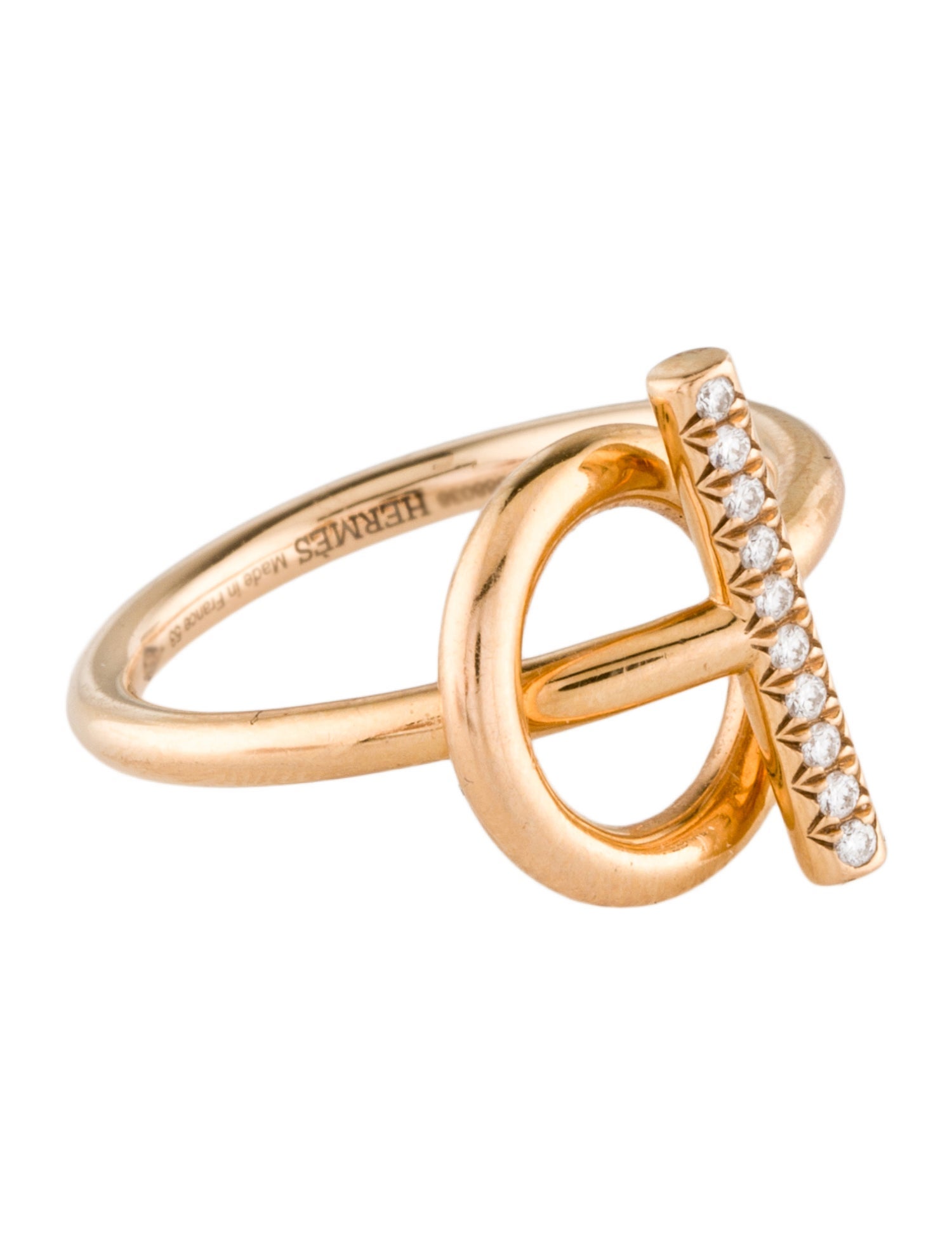 Hermès 18K Diamond Echappe Hermès Ring, Small Model