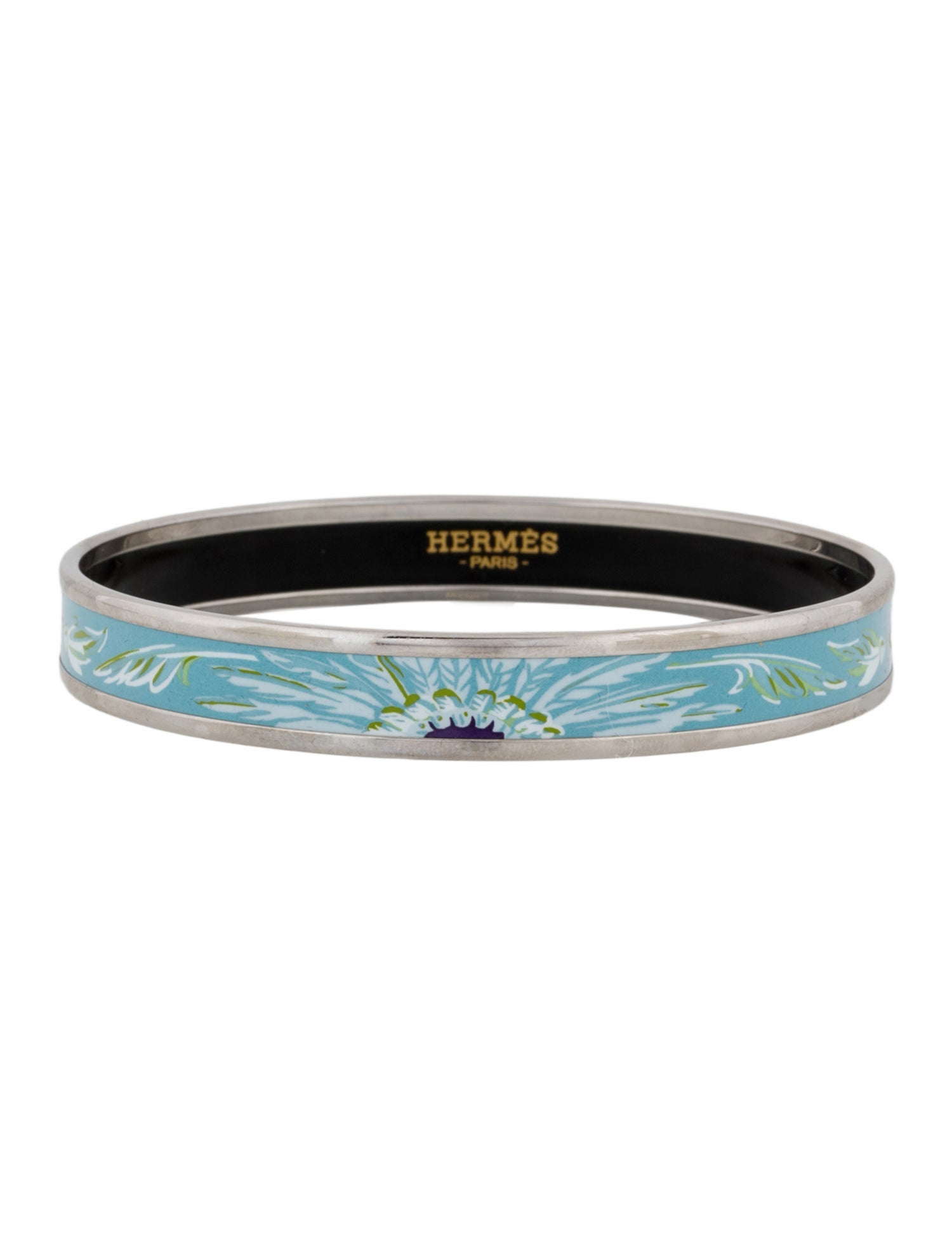 Hermès Narrow Enamel Bangle Bracelet