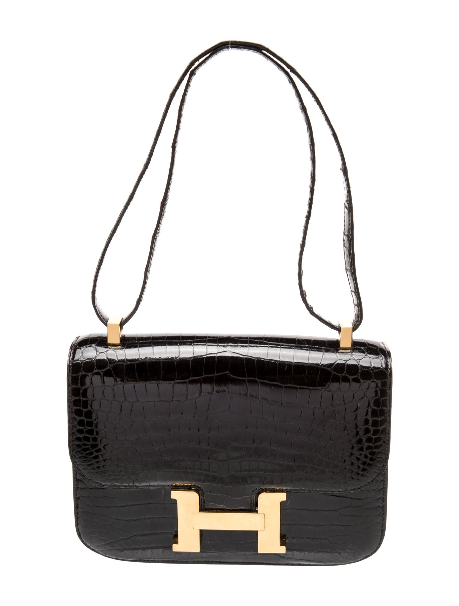 Hermès Shiny Porosus Crocodile Constance 23