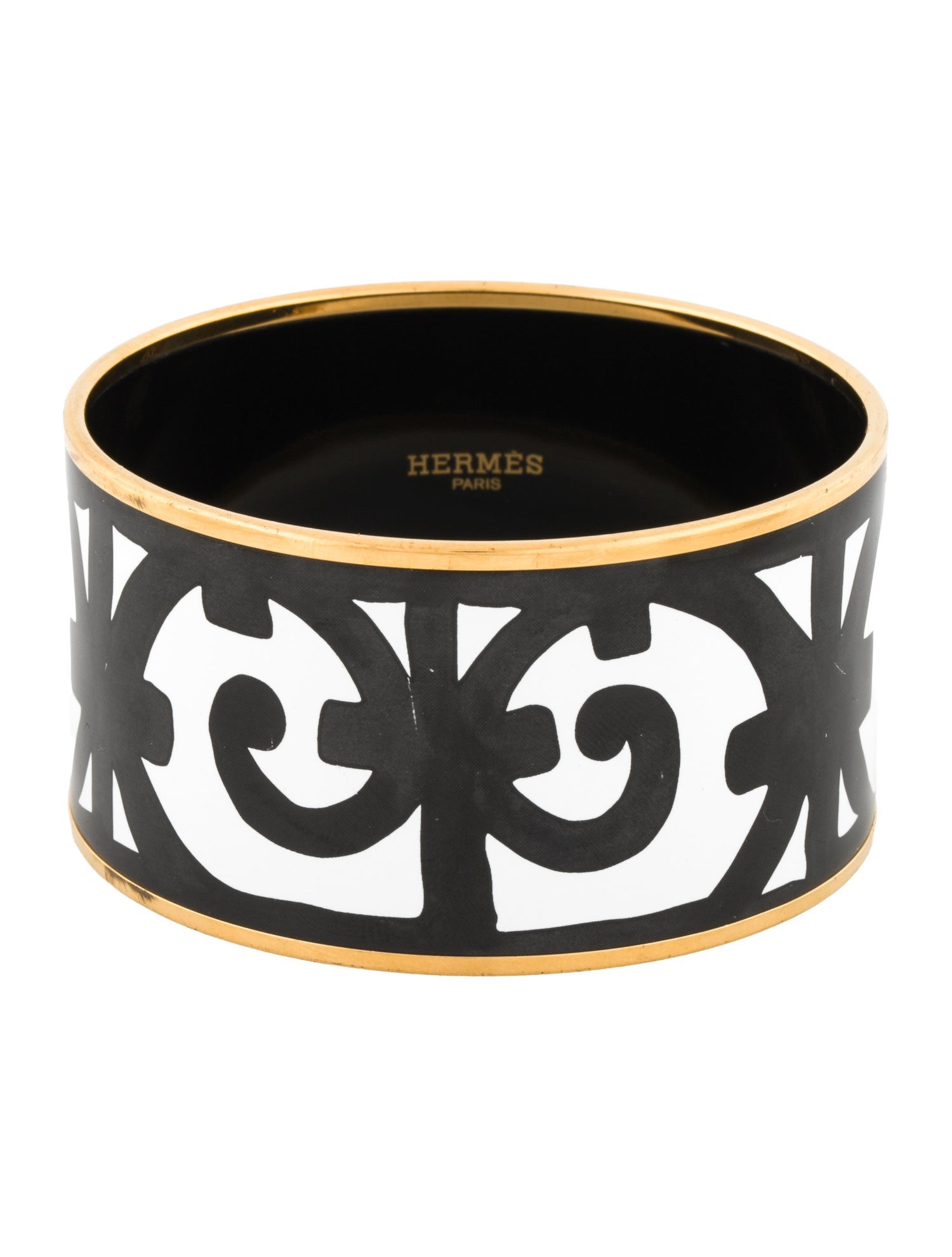 Hermès Extra Wide Enamel Bangle Bracelet
