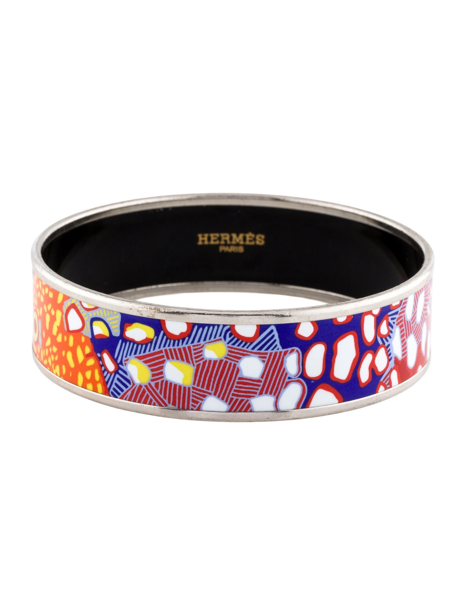 Hermès Wide Enamel Bangle Bracelet