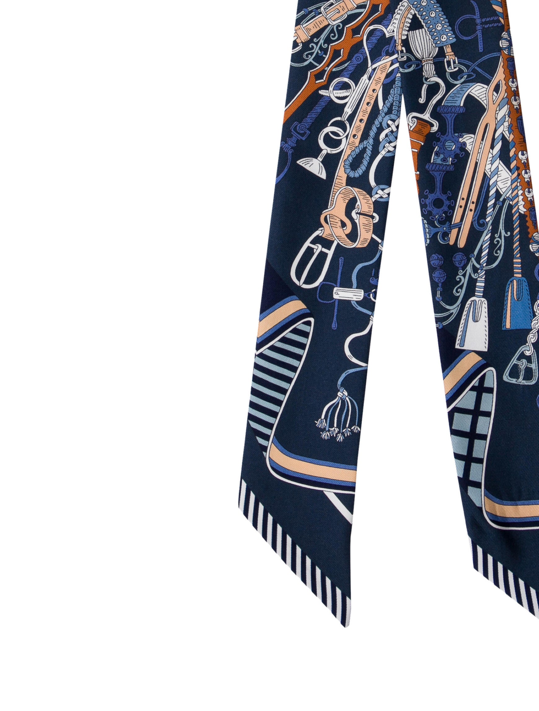 Hermès Bouquets Sellier Silk Twilly Scarf