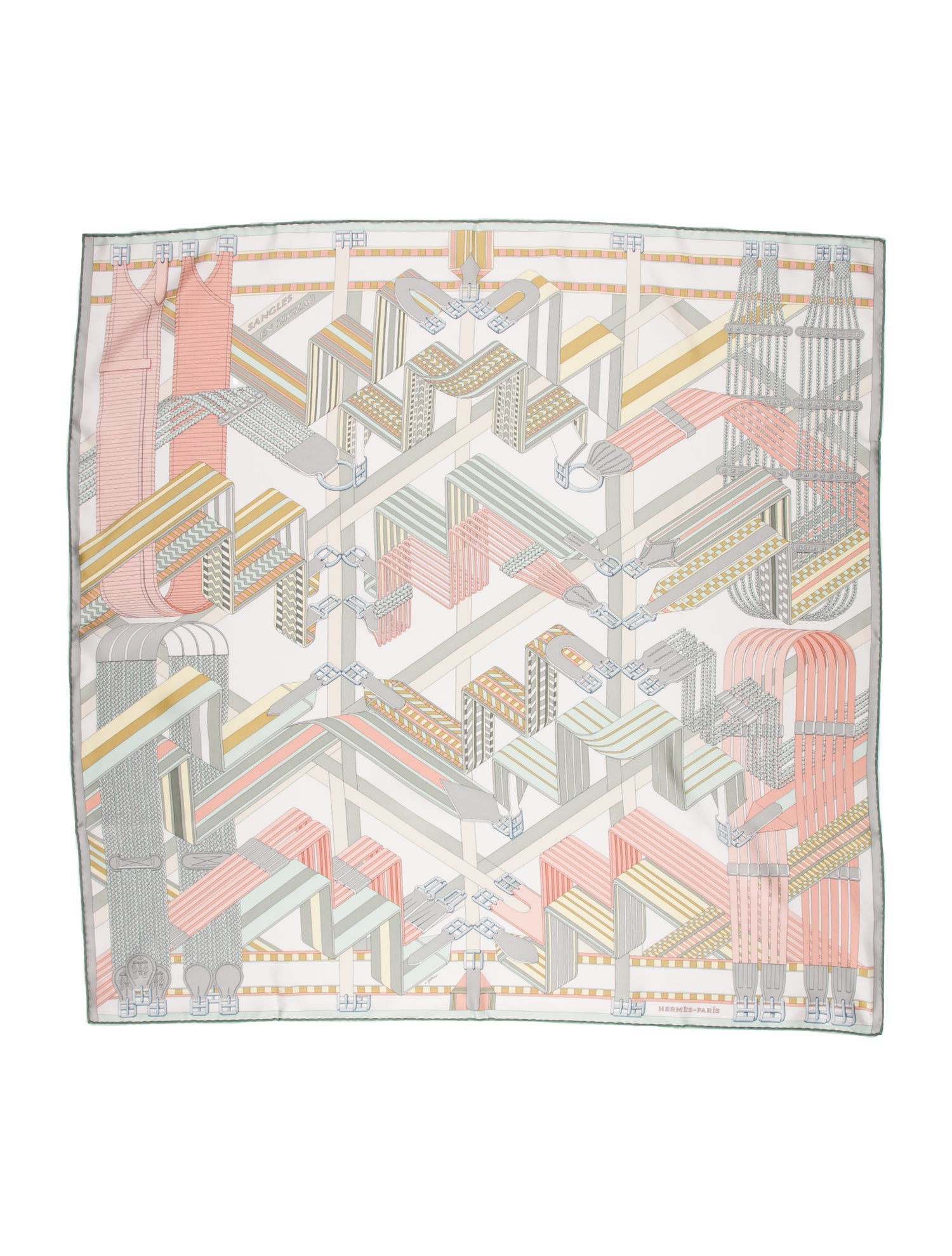 Hermès Sangles en Zigzag Silk Scarf