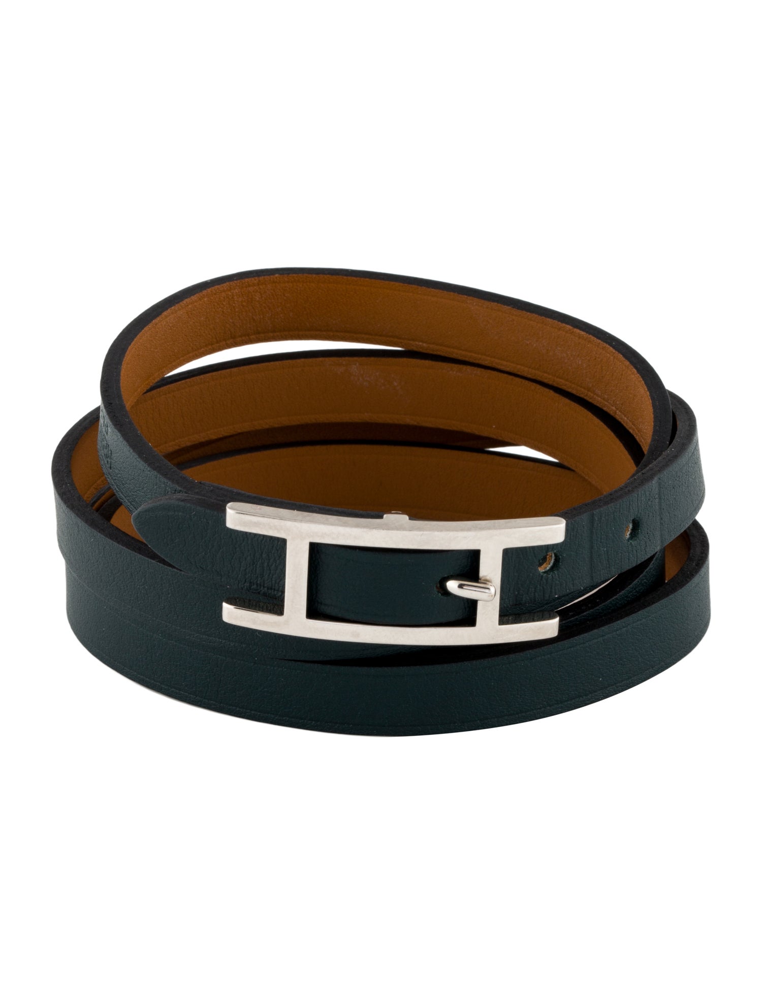 Hermès Leather Behapi 3MM Wrap Bracelet