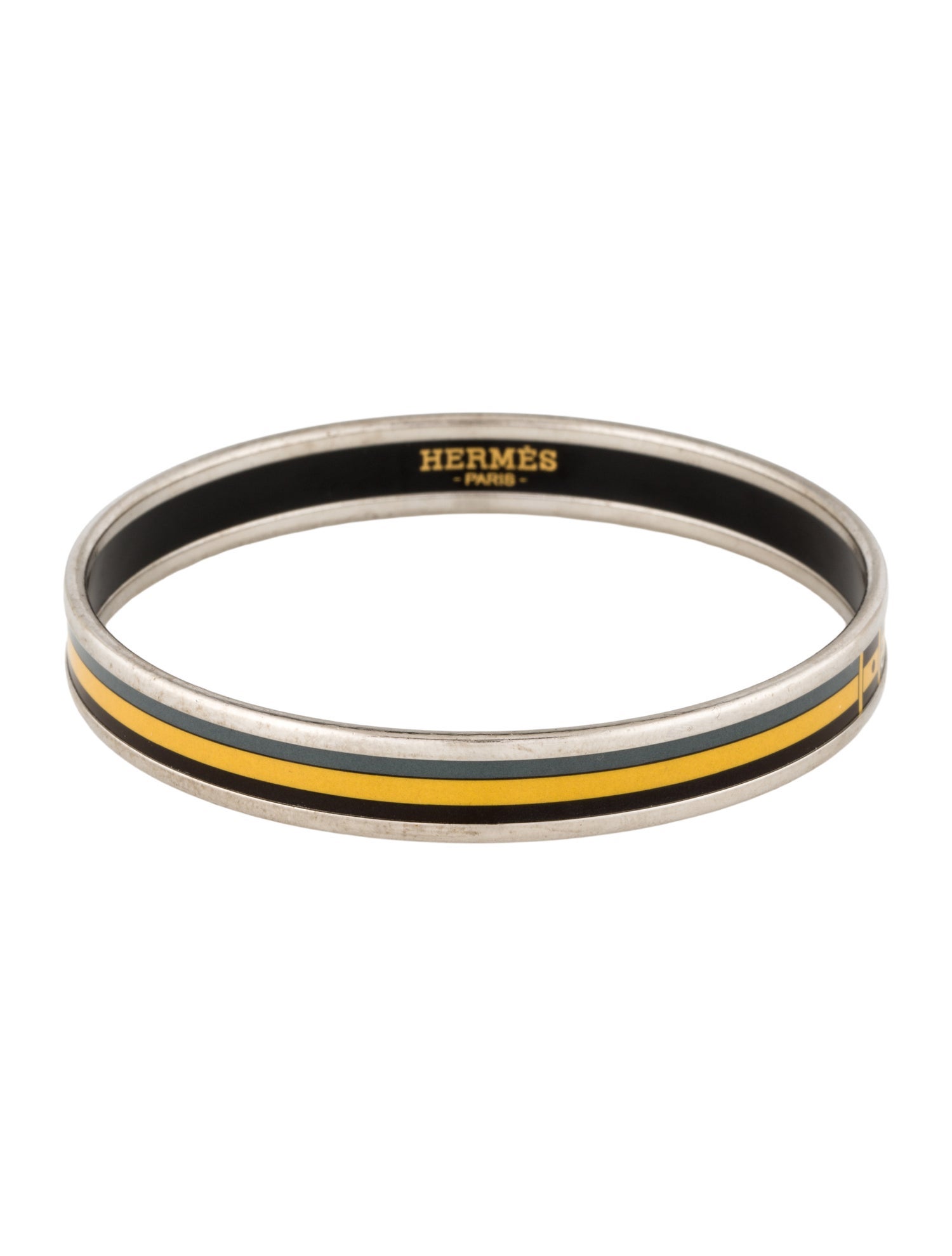 Hermès Enamel Narrow Bangle Bracelet