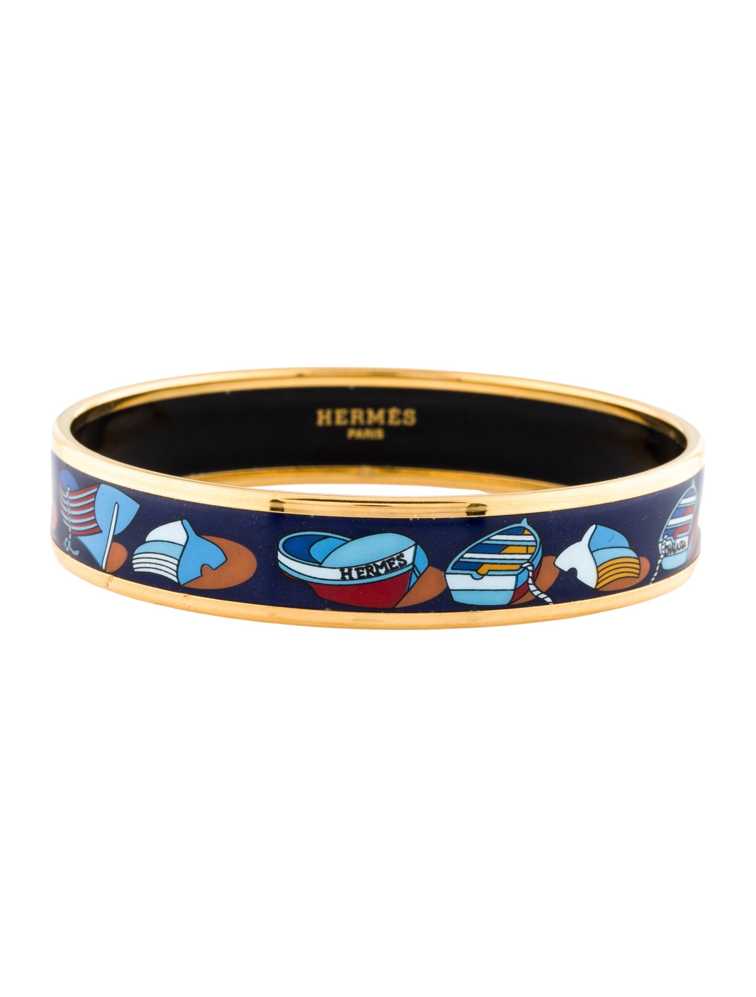 Hermès Narrow Enamel Bangle Bracelet