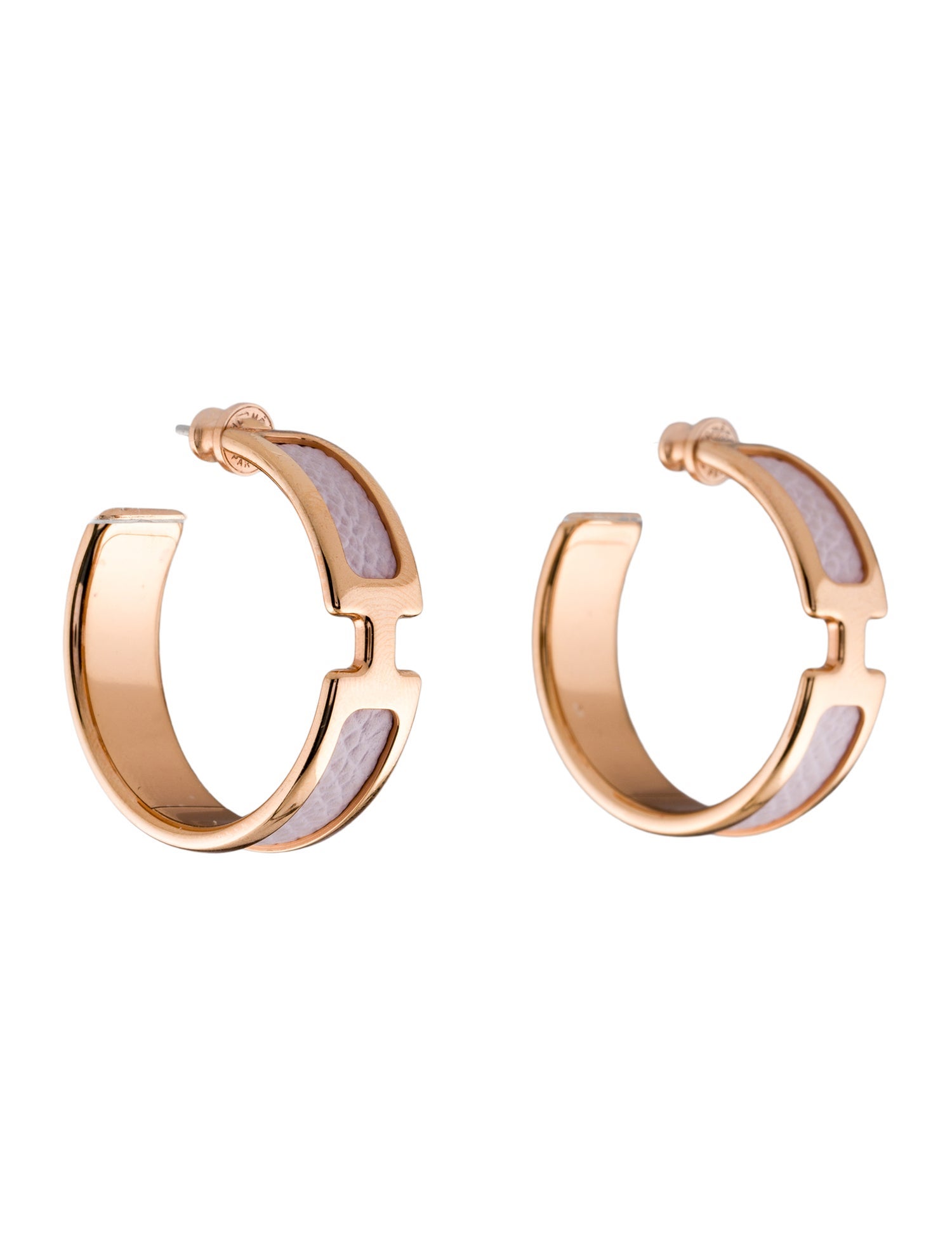 Hermès Leather Olympe Hoop Earrings