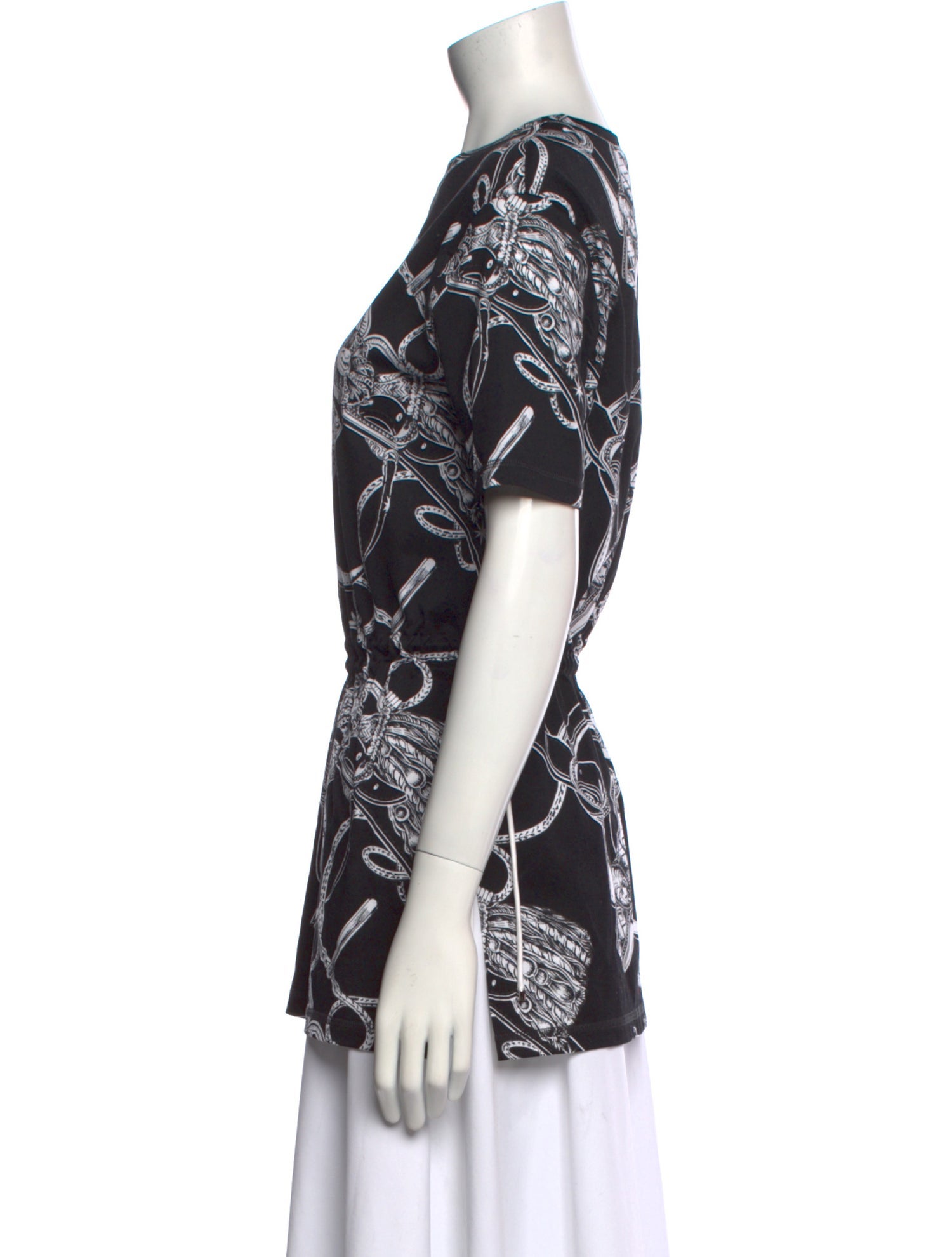 Hermès Printed Crew Neck Top