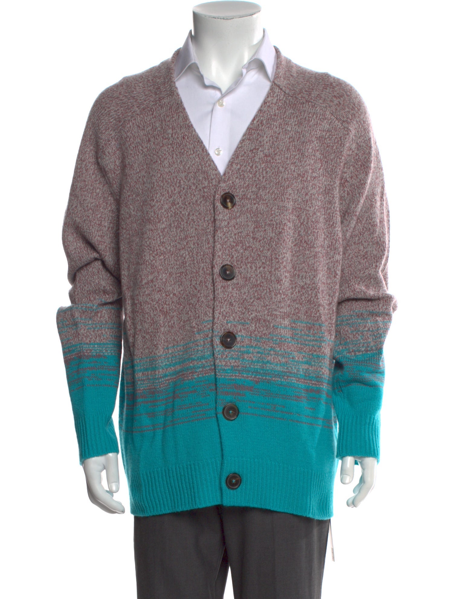 Hermès Cashmere Colorblock Pattern Cardigan