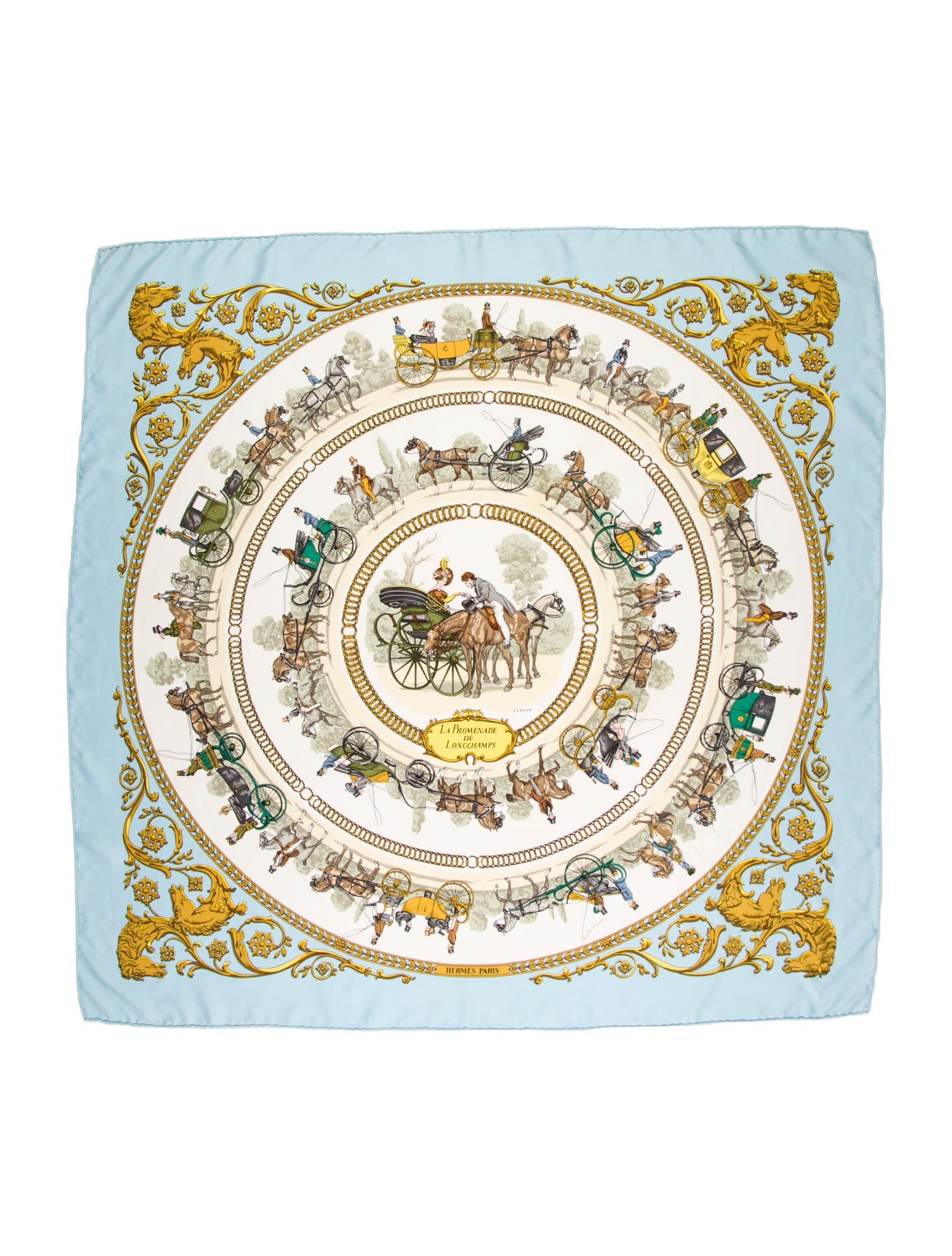 Hermès La Promenade De Longchamps Silk Scarf