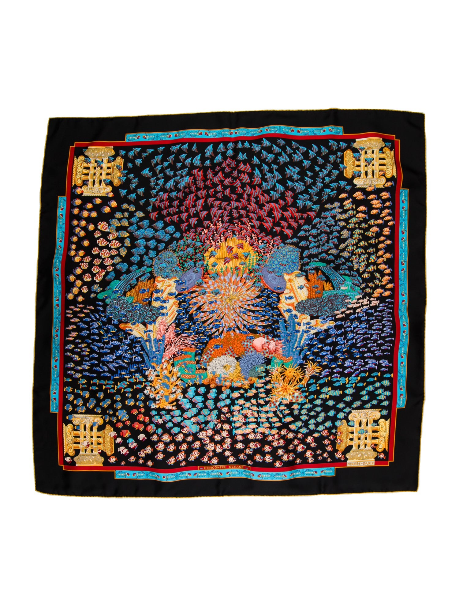 Hermès Rencontre Océan Silk Scarf