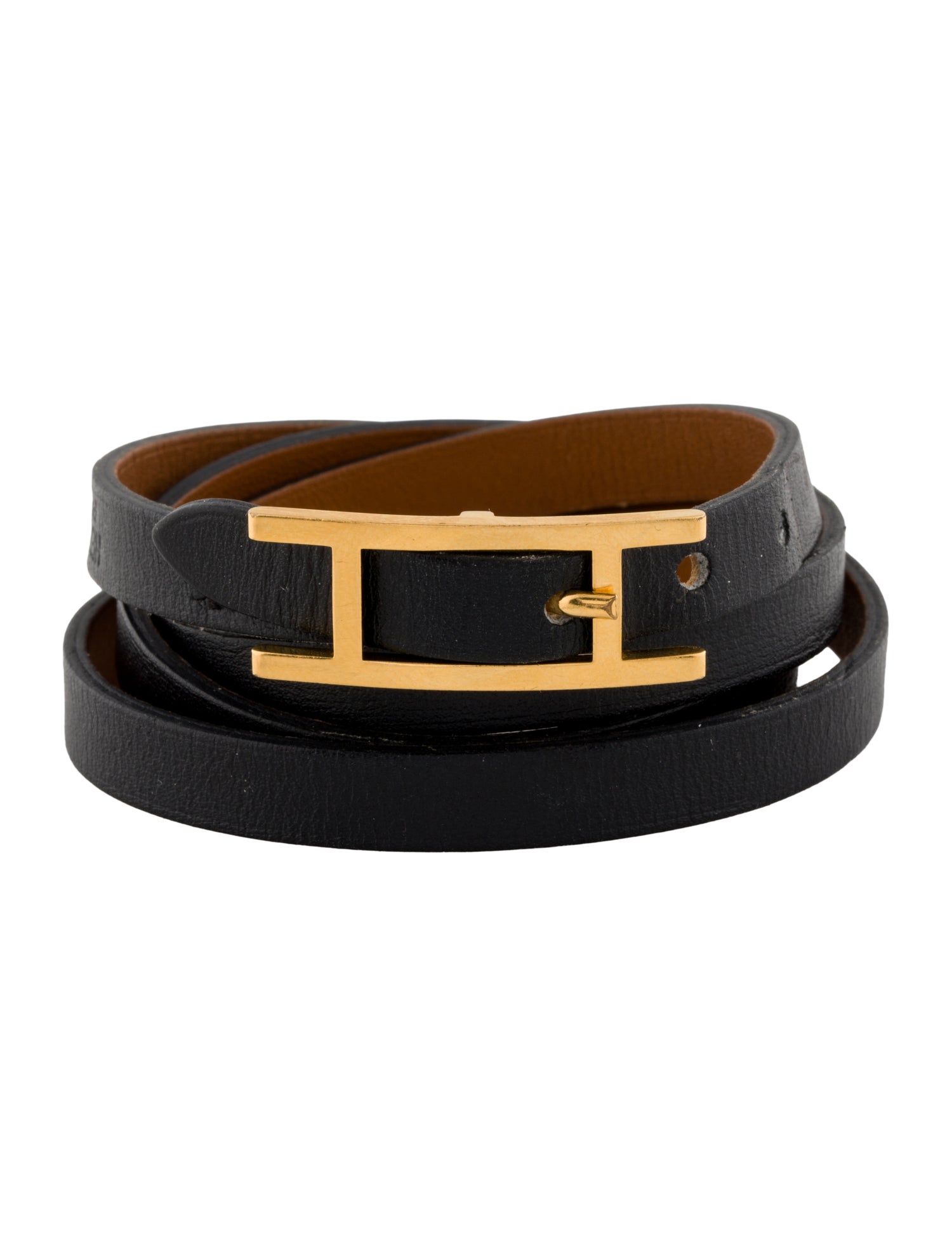 Hermès Leather Hapi 3 MM Bracelet