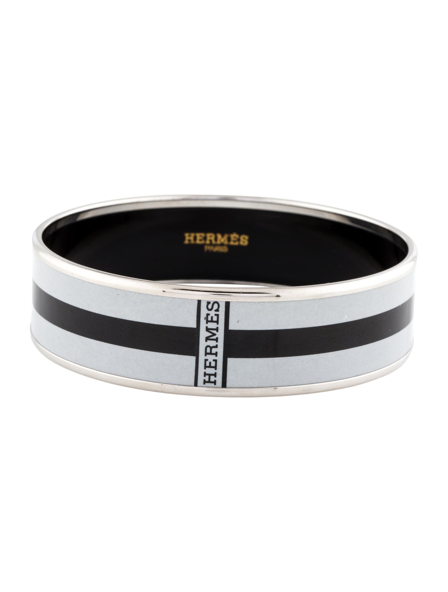 Hermès Wide Enamel Bangle Bracelet