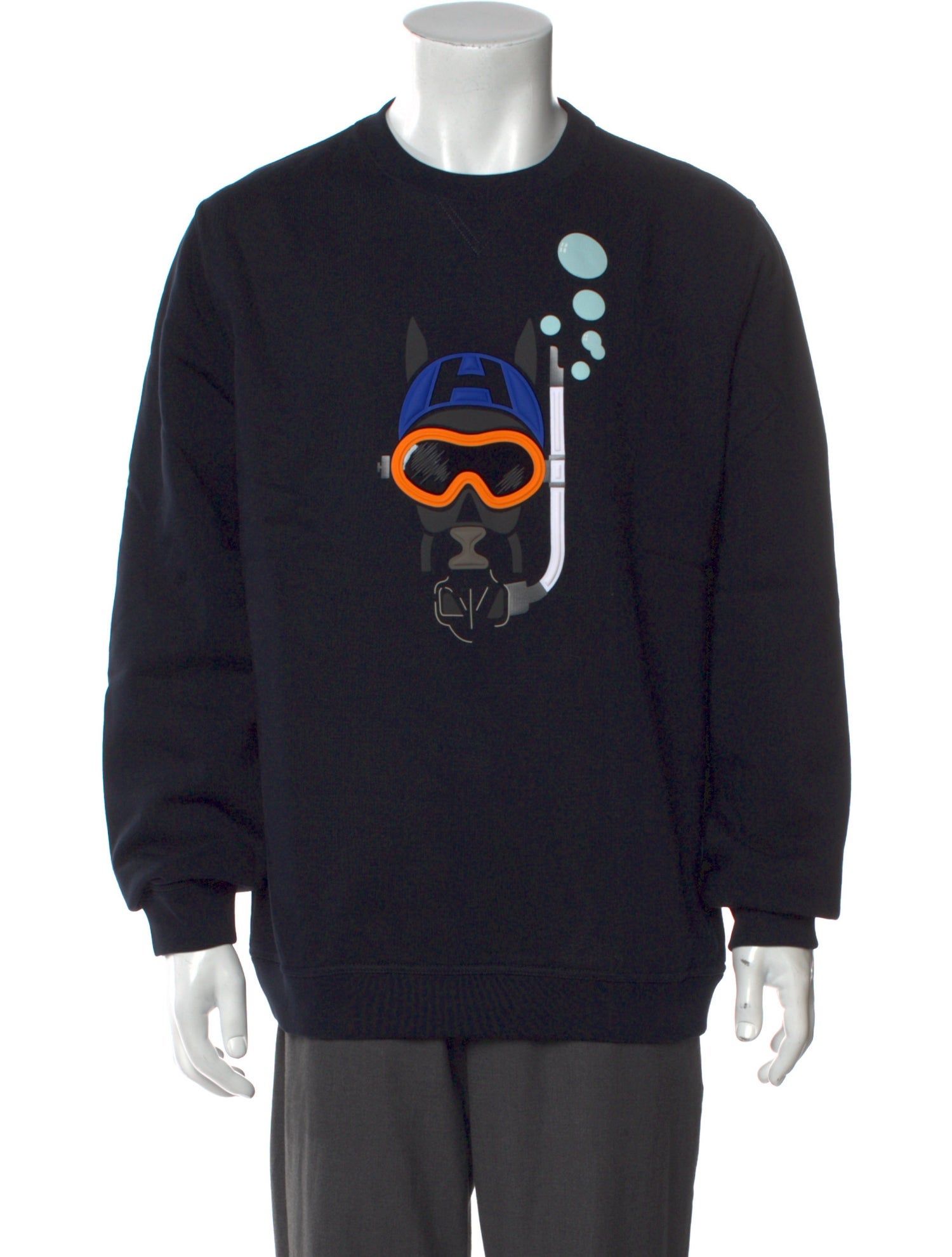 Hermès Graphic Print Crew Neck Sweatshirt w/ Tags