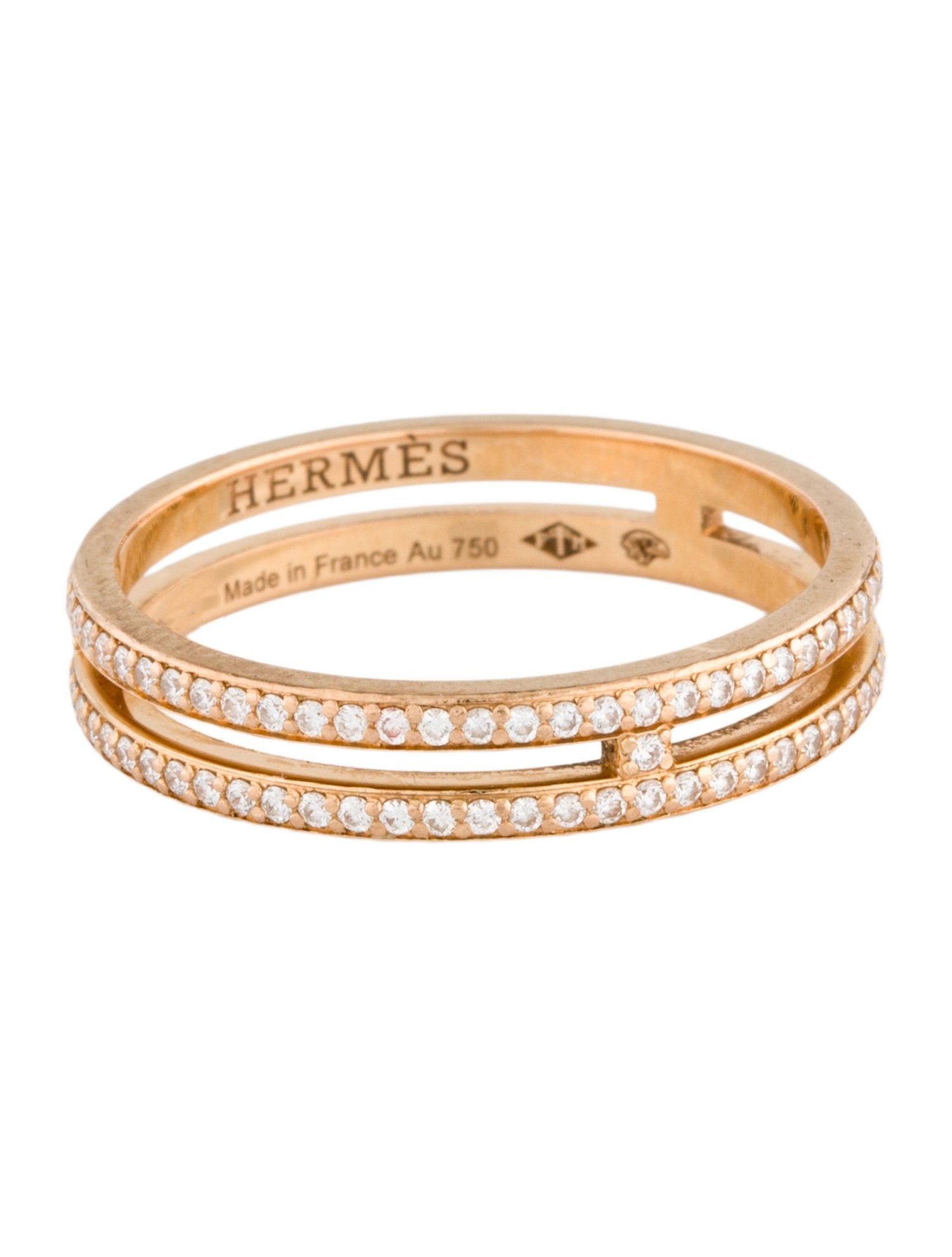 Hermès 18K Diamond Ariane Wedding Band, Small Model
