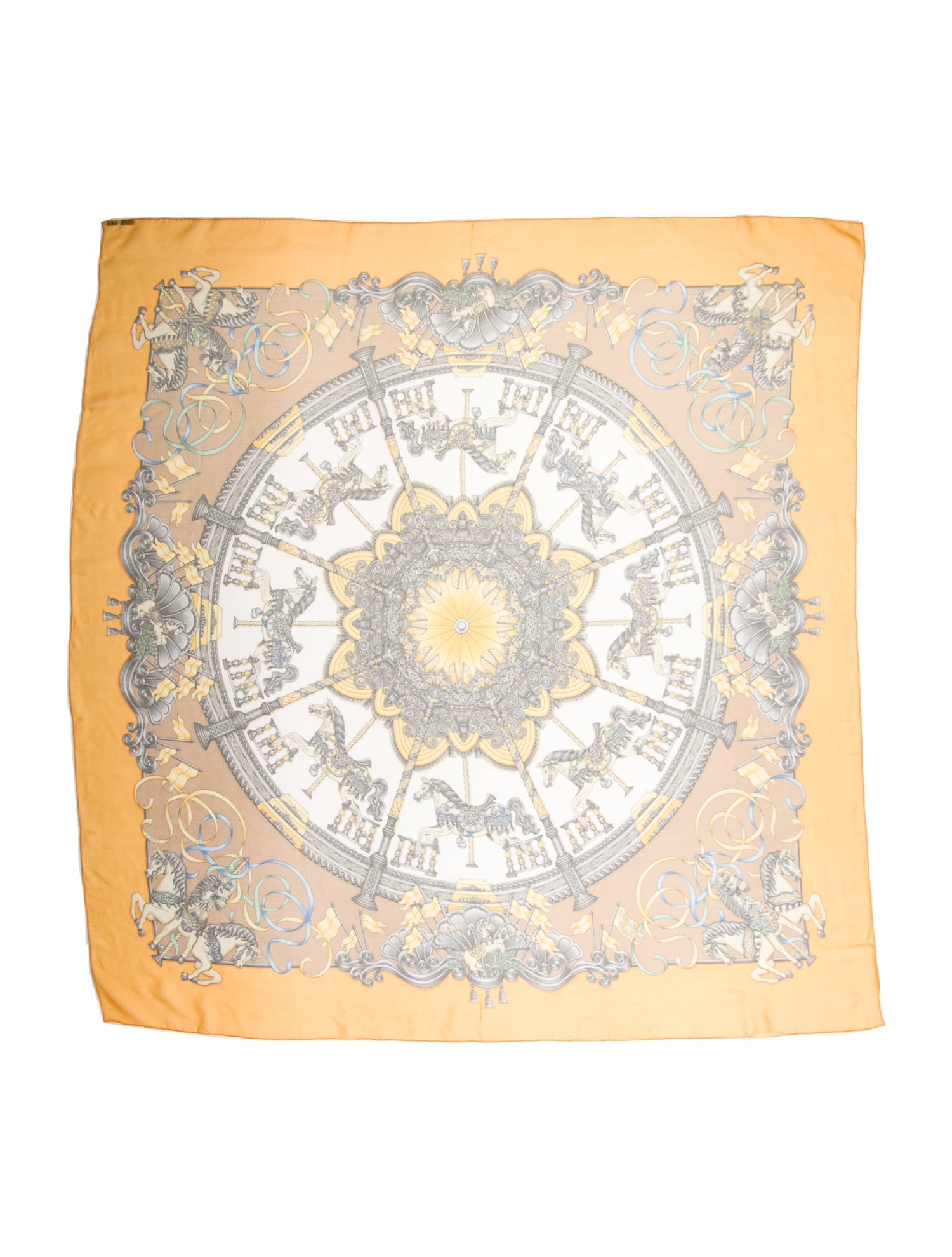 Hermès Luna Park Mousseline Silk Scarf