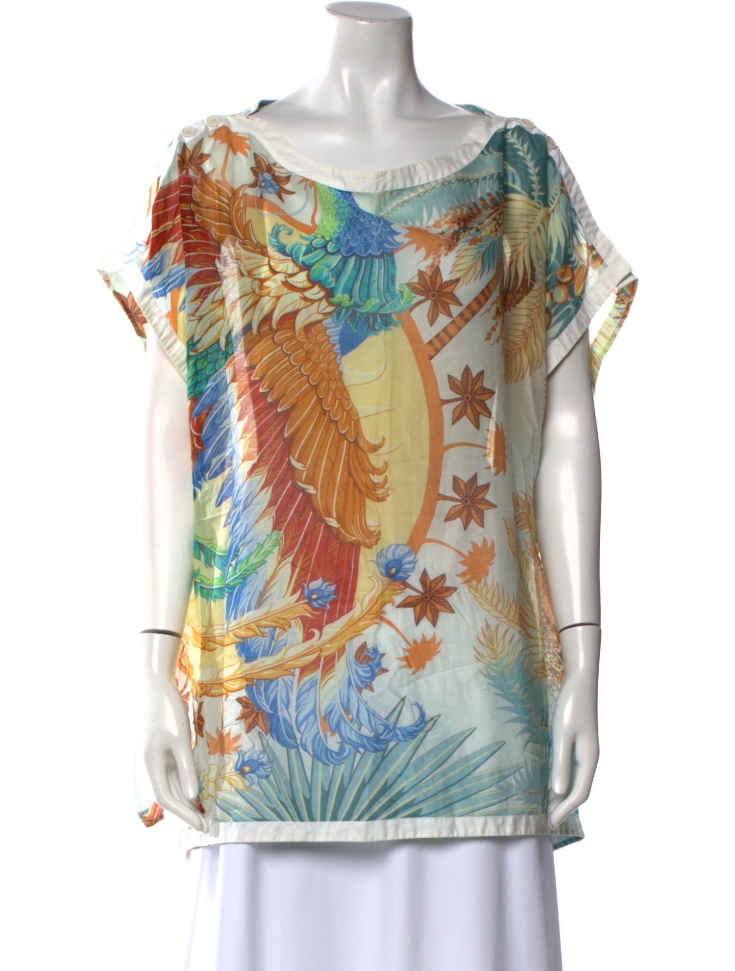 Hermès Printed Cowl Neck Tunic