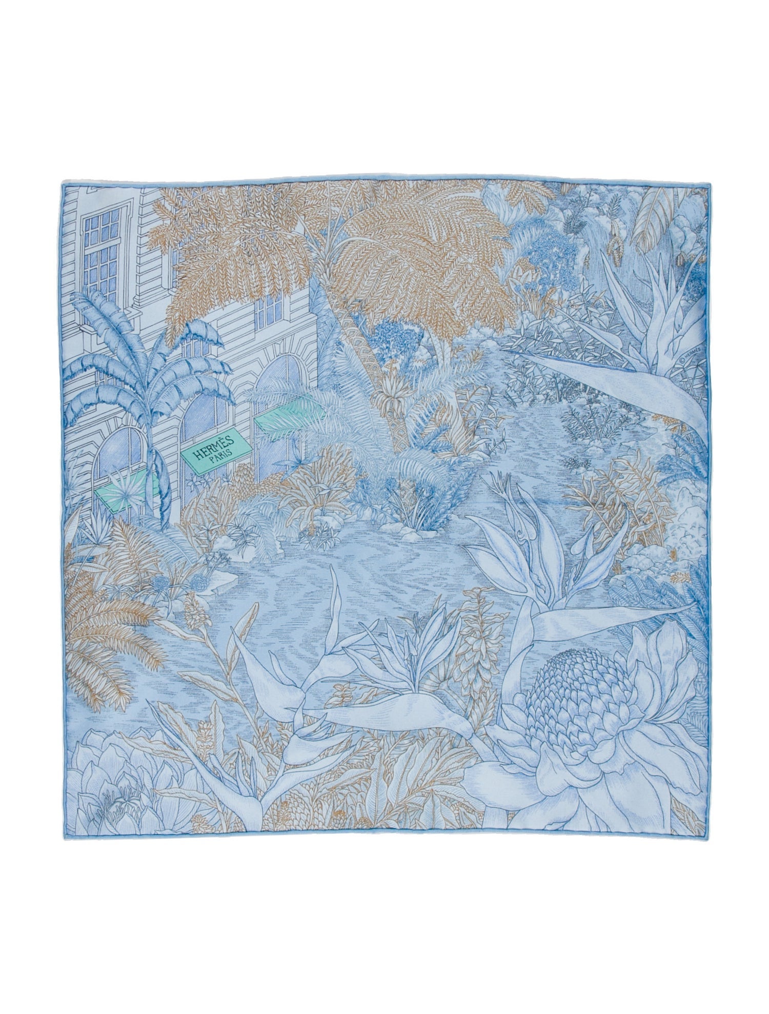 Hermès Faubourg Tropical Detail Silk Scarf w/ Tags