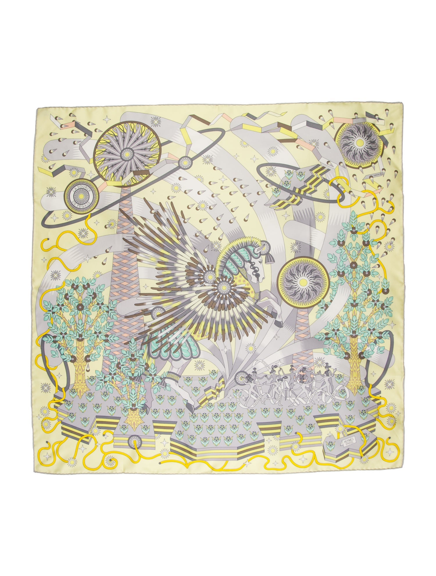 Hermès La Source de Pegase Silk Scarf