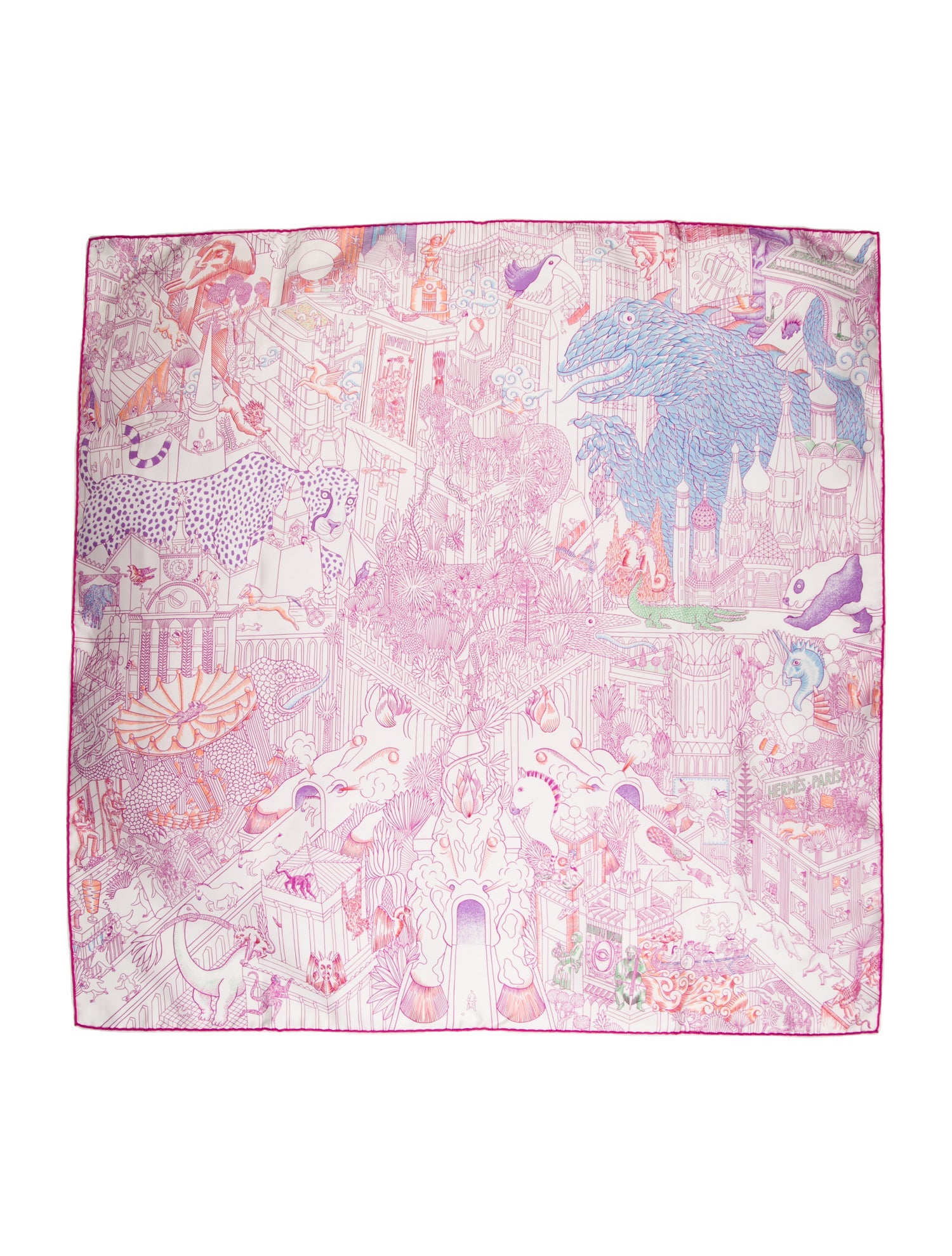 Hermès Animapolis Silk Scarf