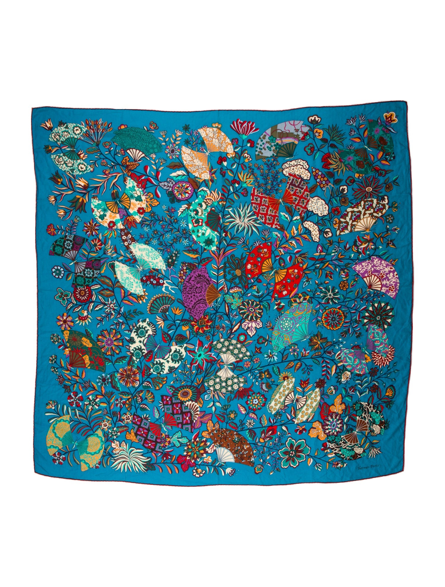 Hermès Fleurs et Papillons de Tissus Cashmere Shawl