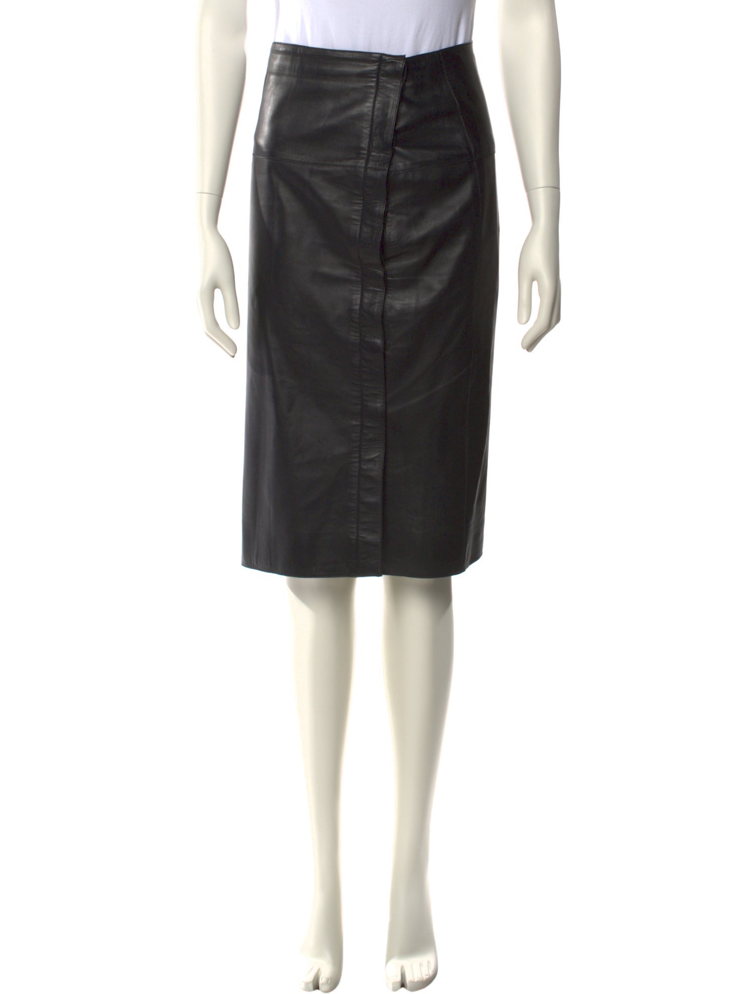 Hermès Leather Knee-Length Skirt