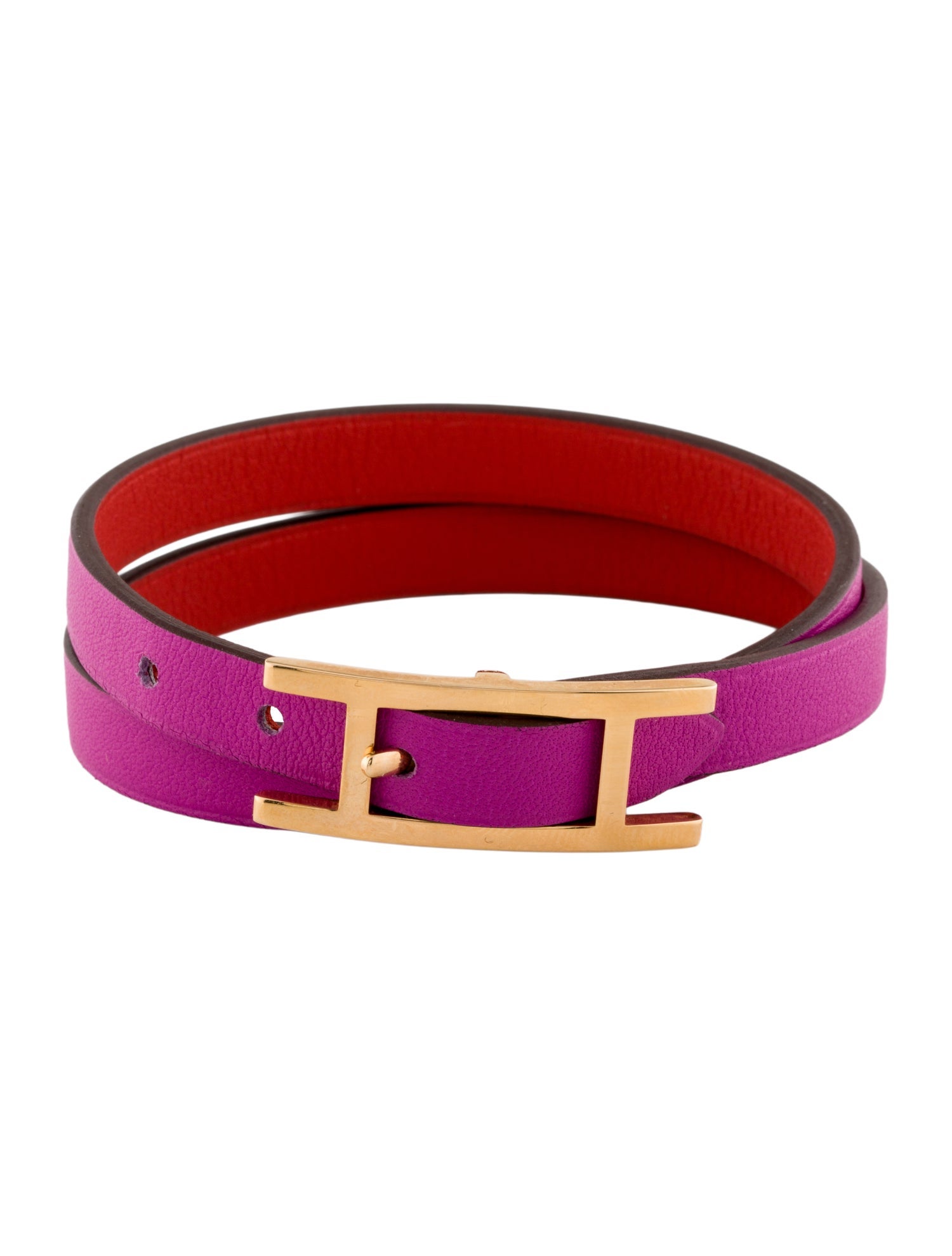 Hermès Leather Behapi Double Tour Bracelet