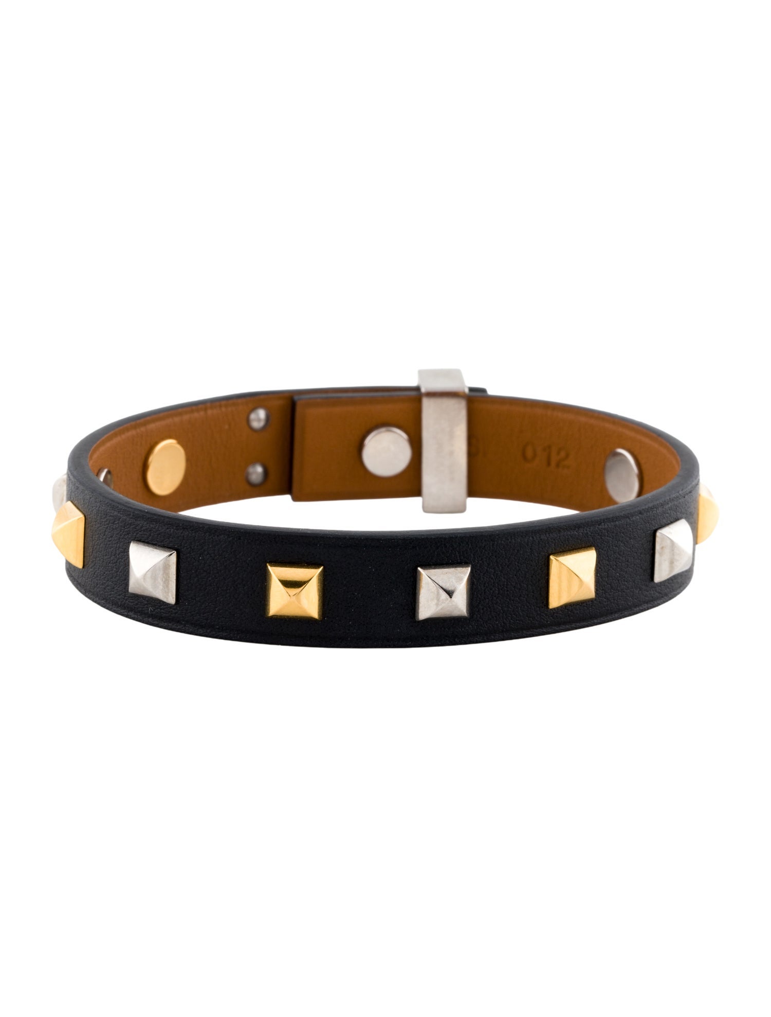 Hermès Leather Mini Dog Clous Carres Bracelet