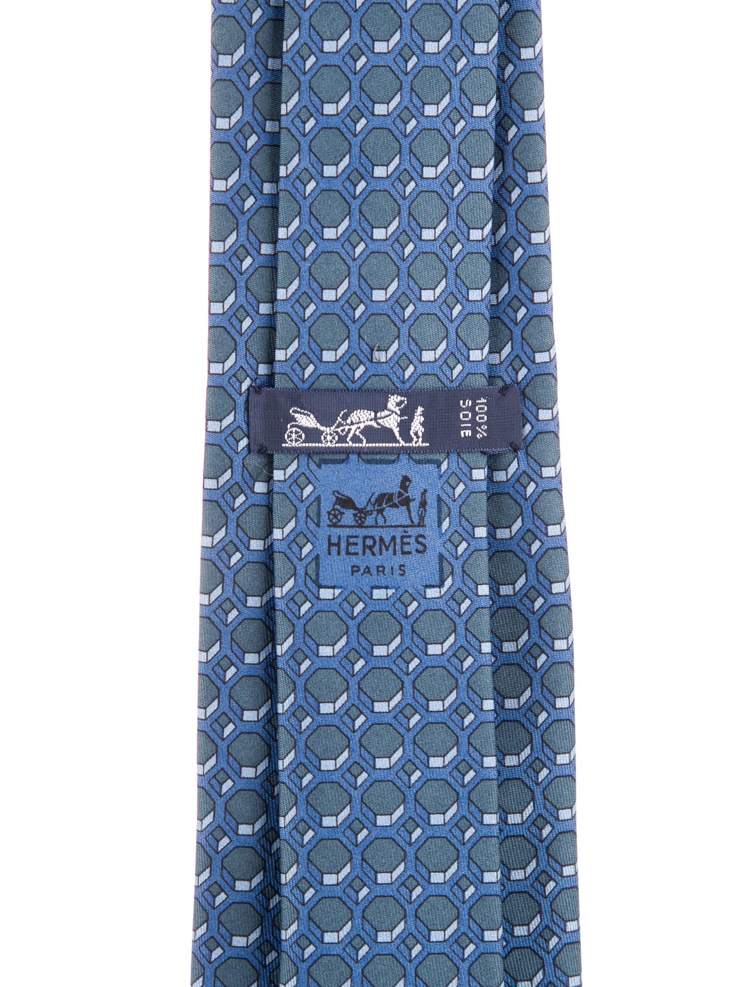 Hermès Pattern Print Silk Tie.