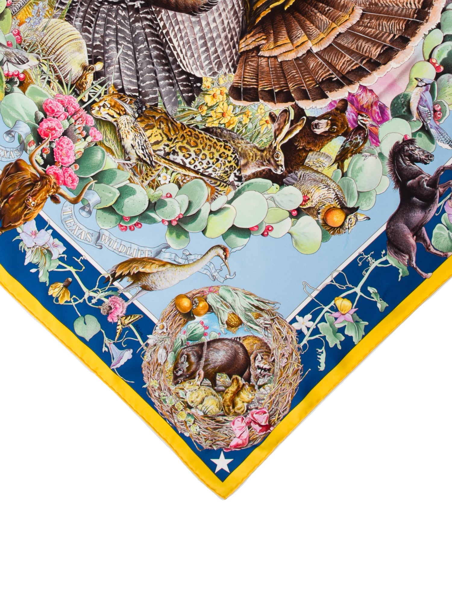 Hermès Faune Et Flore du Texas Wildlife Silk Scarf w/ Tags