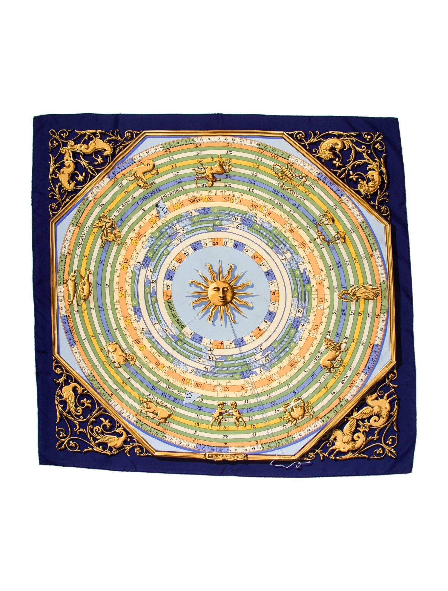 Hermès Dies Et Hore Silk Scarf
